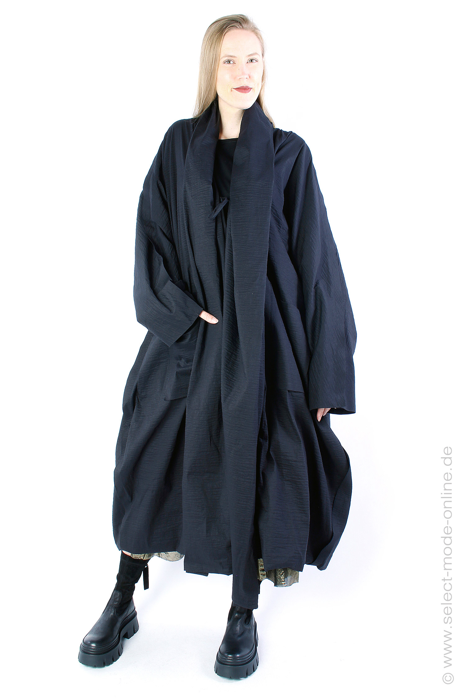 Oversize stretch coat - black - 2231241224