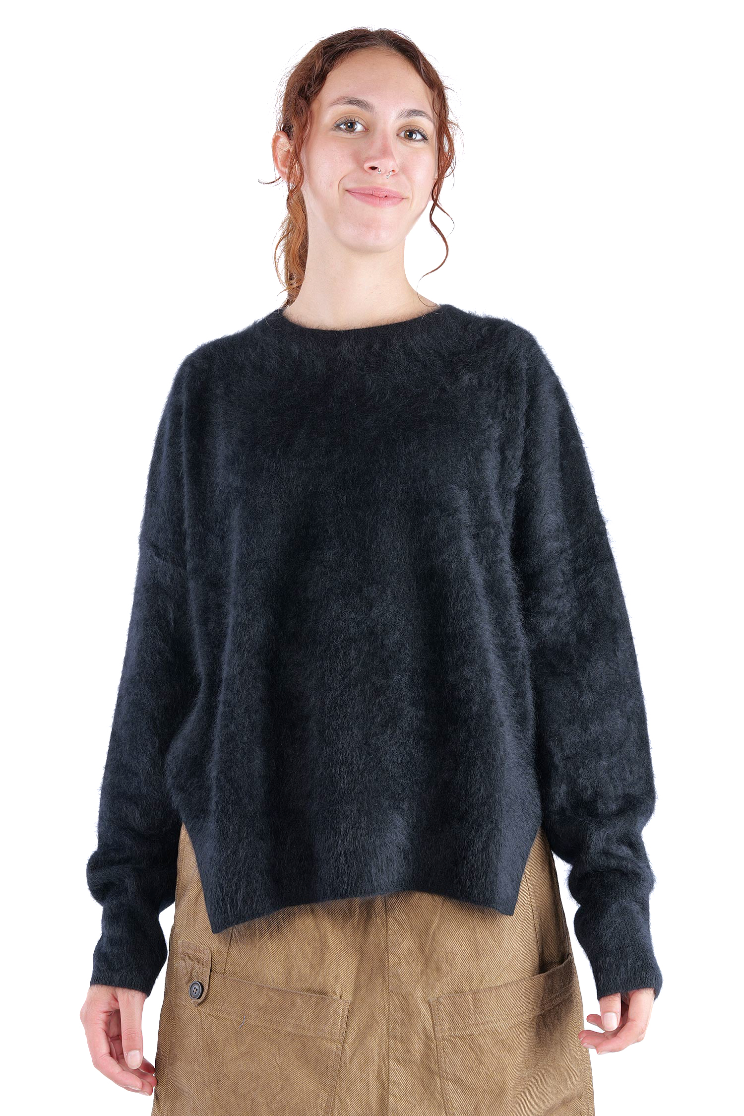 Flauschiger Kaschmir Pullover - Night - 26135