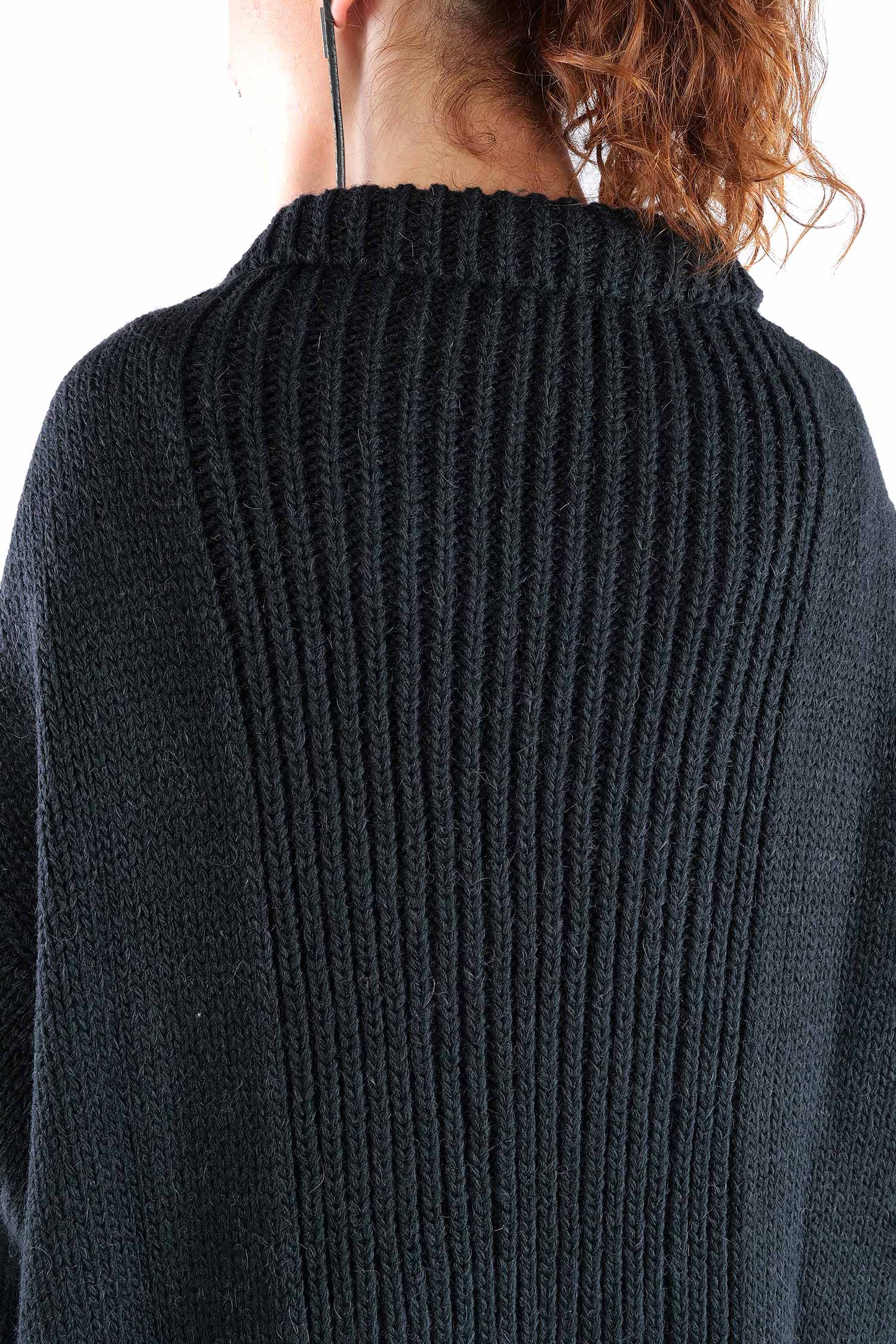 Oversize Strickmantel - Schwarz - Kongo