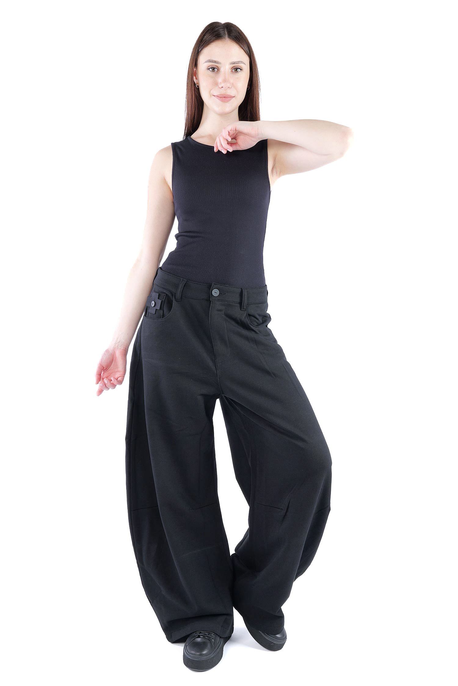 Weite Sweathose - Schwarz - 10024