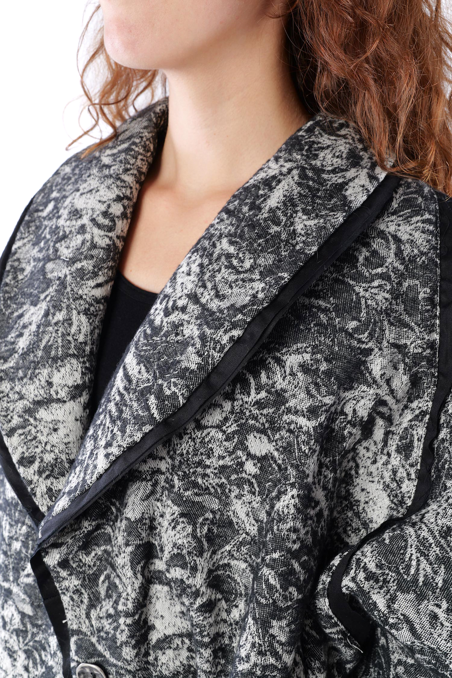 Oversize Winterjacke - Schwarz/Weiß - S438