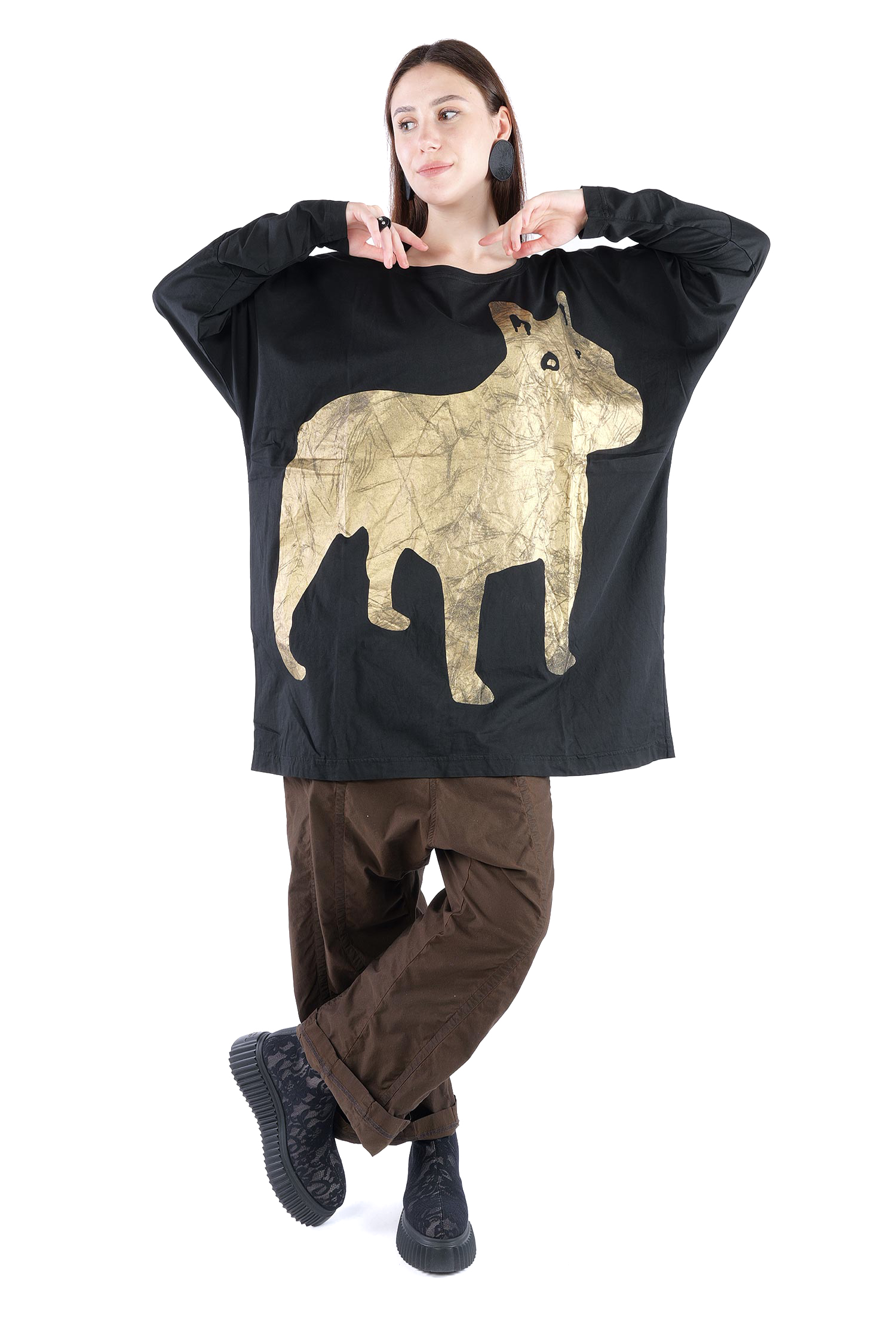 Oversize Pullover - Black print - 2261300907