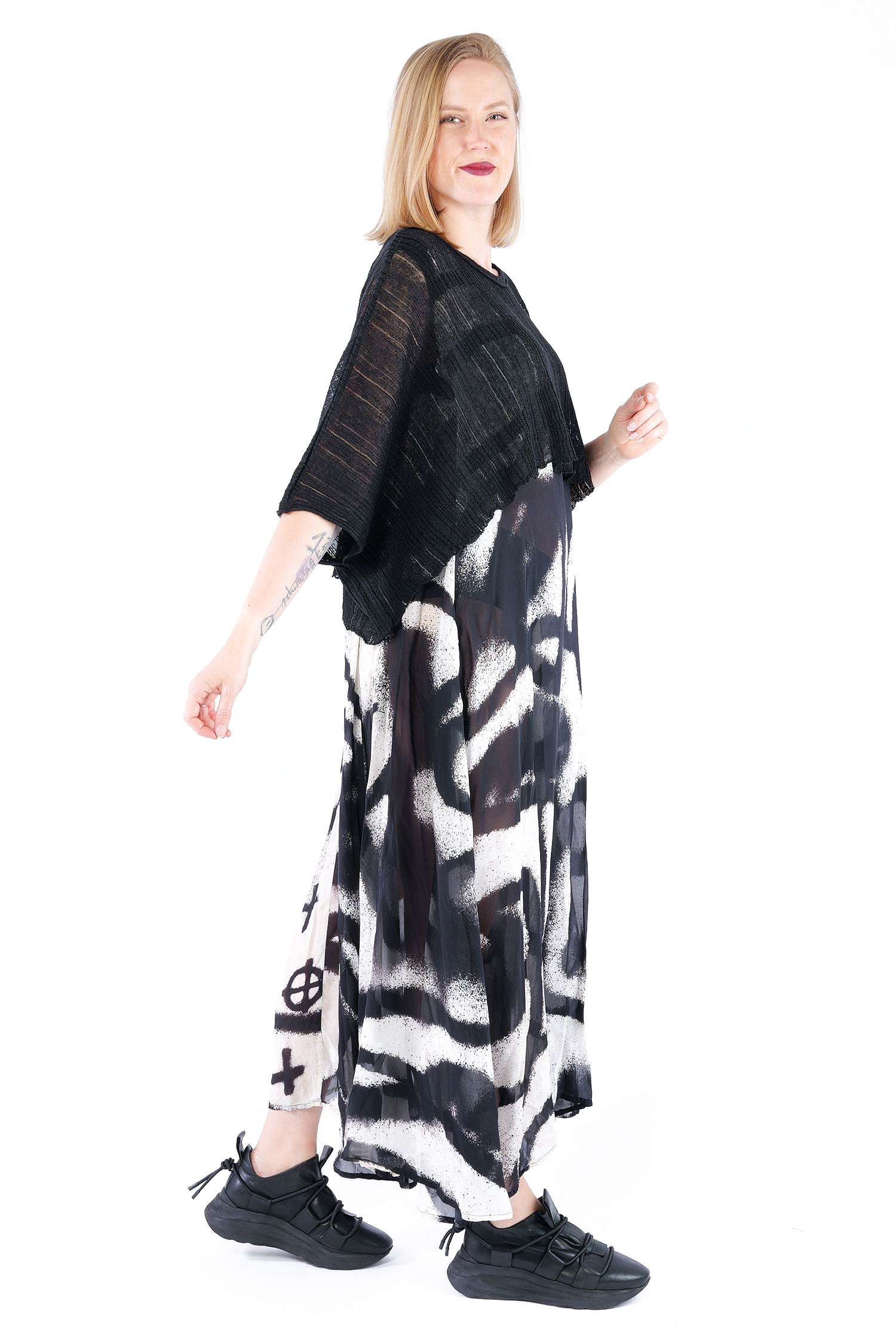 Leinen Strickpullover - Schwarz - Flaxa