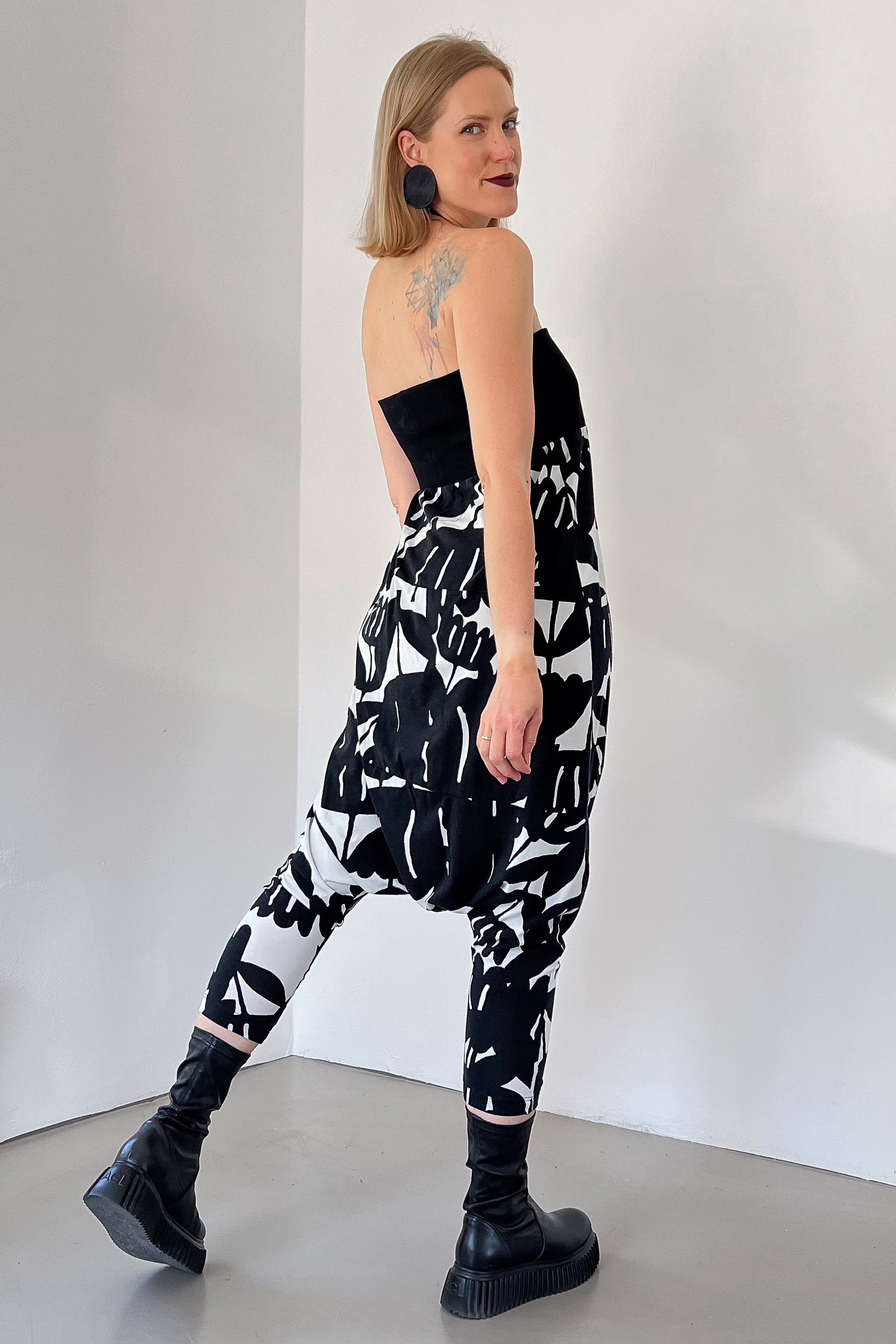 Jersey Haremshose - Black print - 1263470112