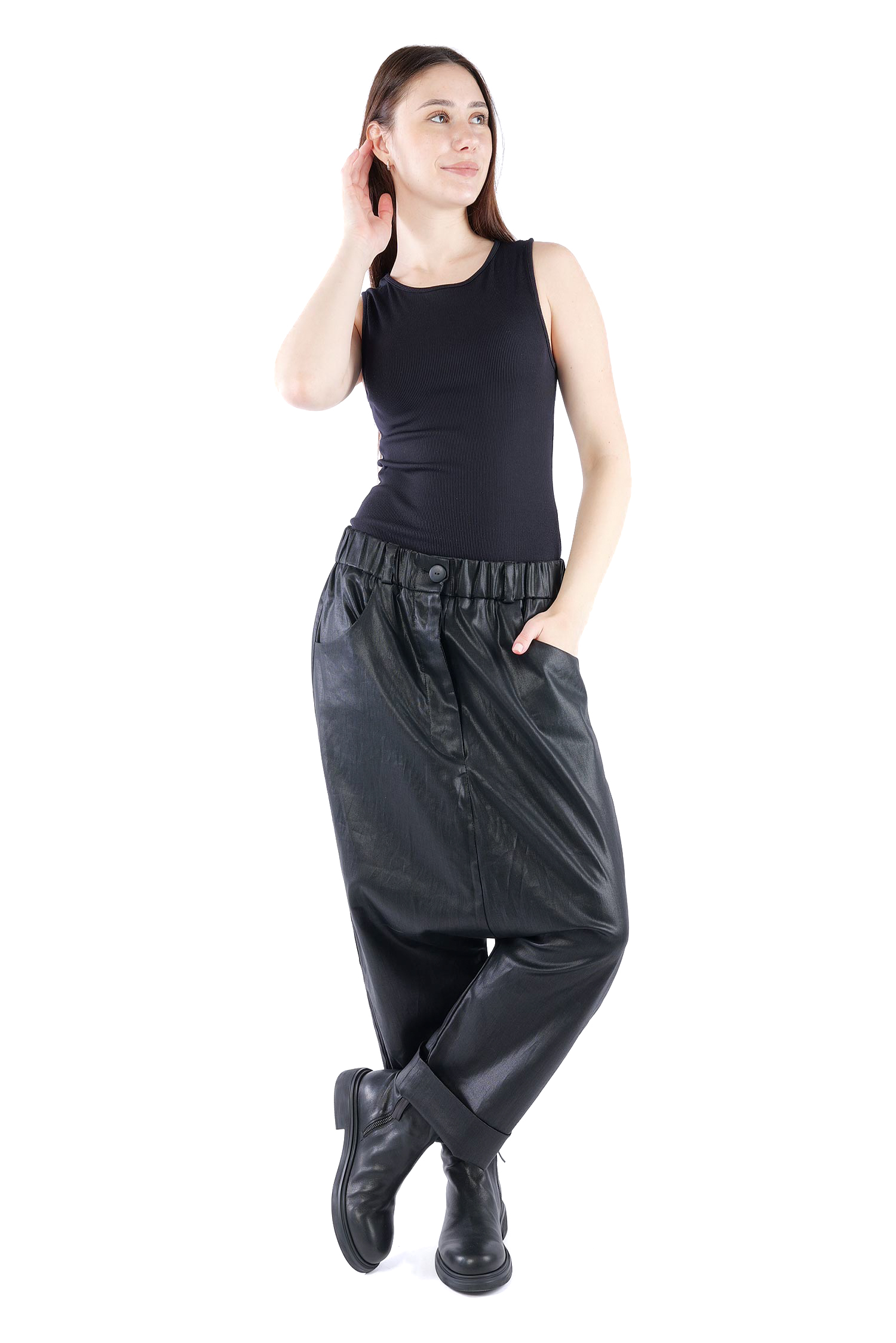 Coated pants - Black coated - Ollo