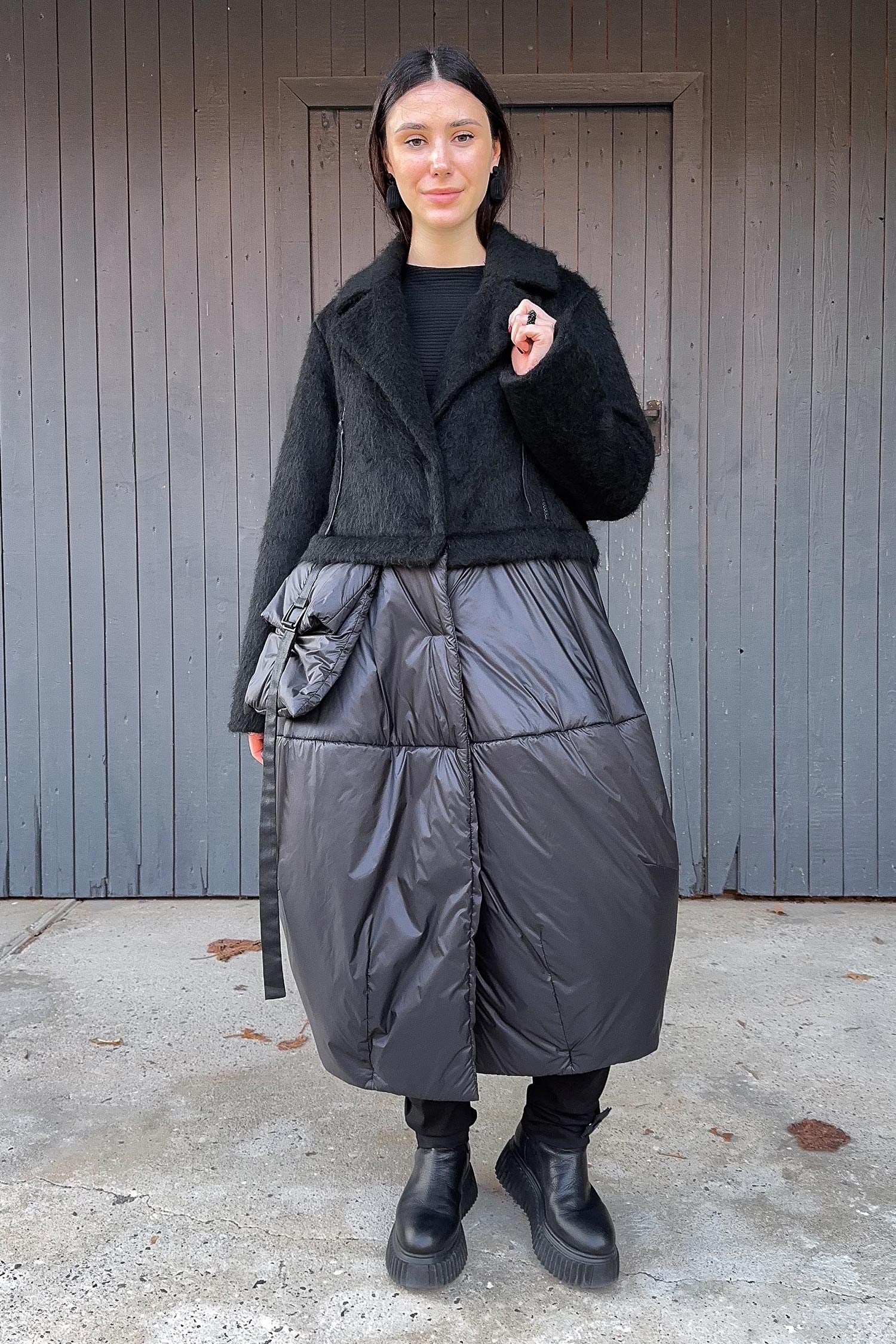 2-in-1 Wintermantel - Black faux fur/Black - Formers