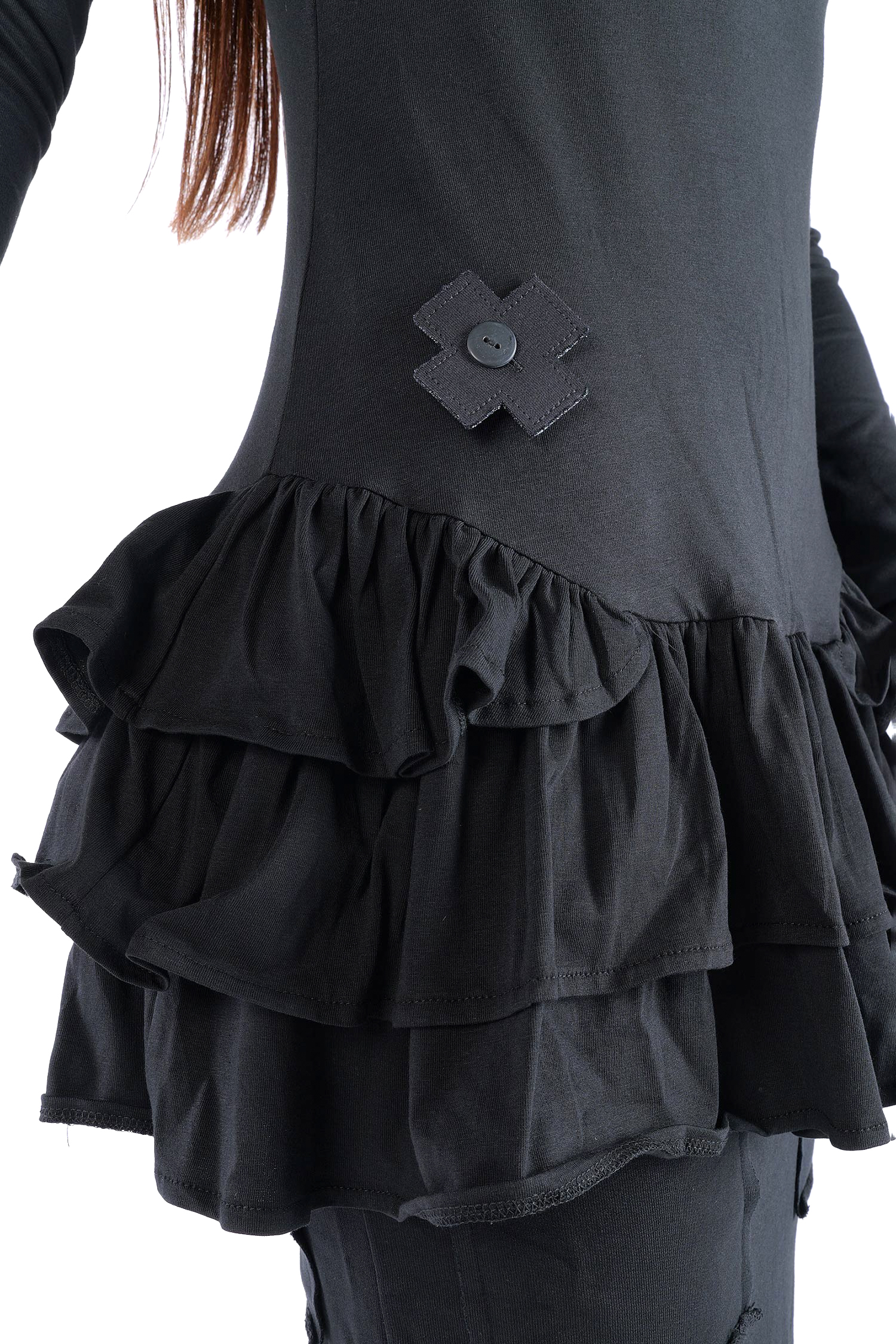 Rüschenpullover - Schwarz - 5088