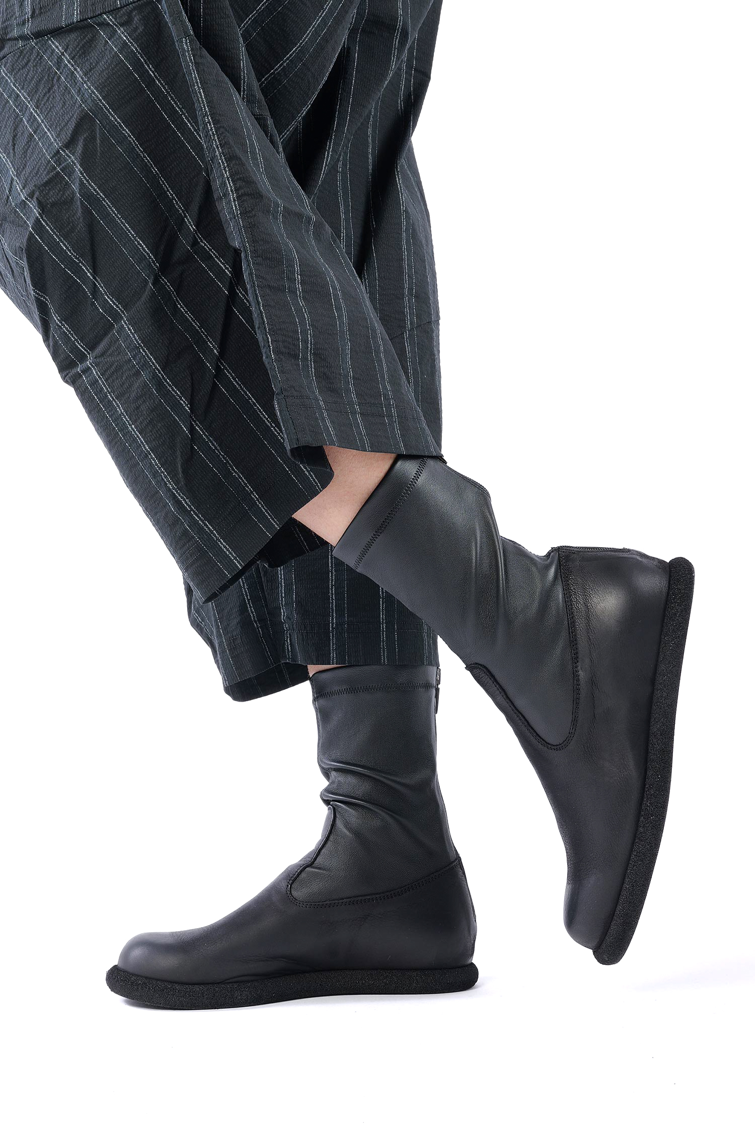 Stretchleder Stiefel - Schwarz - 10502