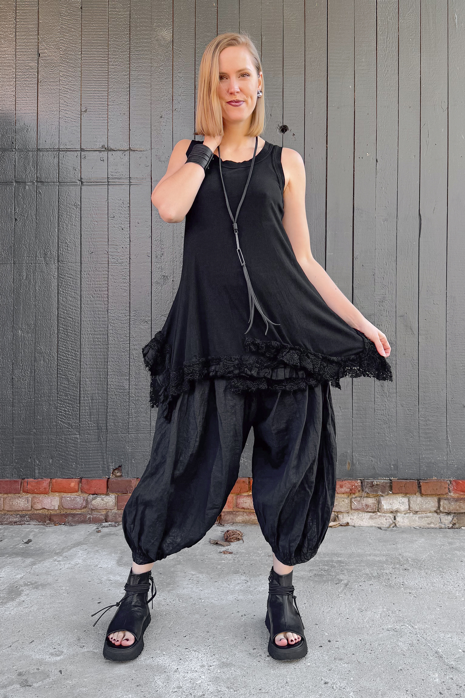 Tulip pants - Black gloss - 1262580129