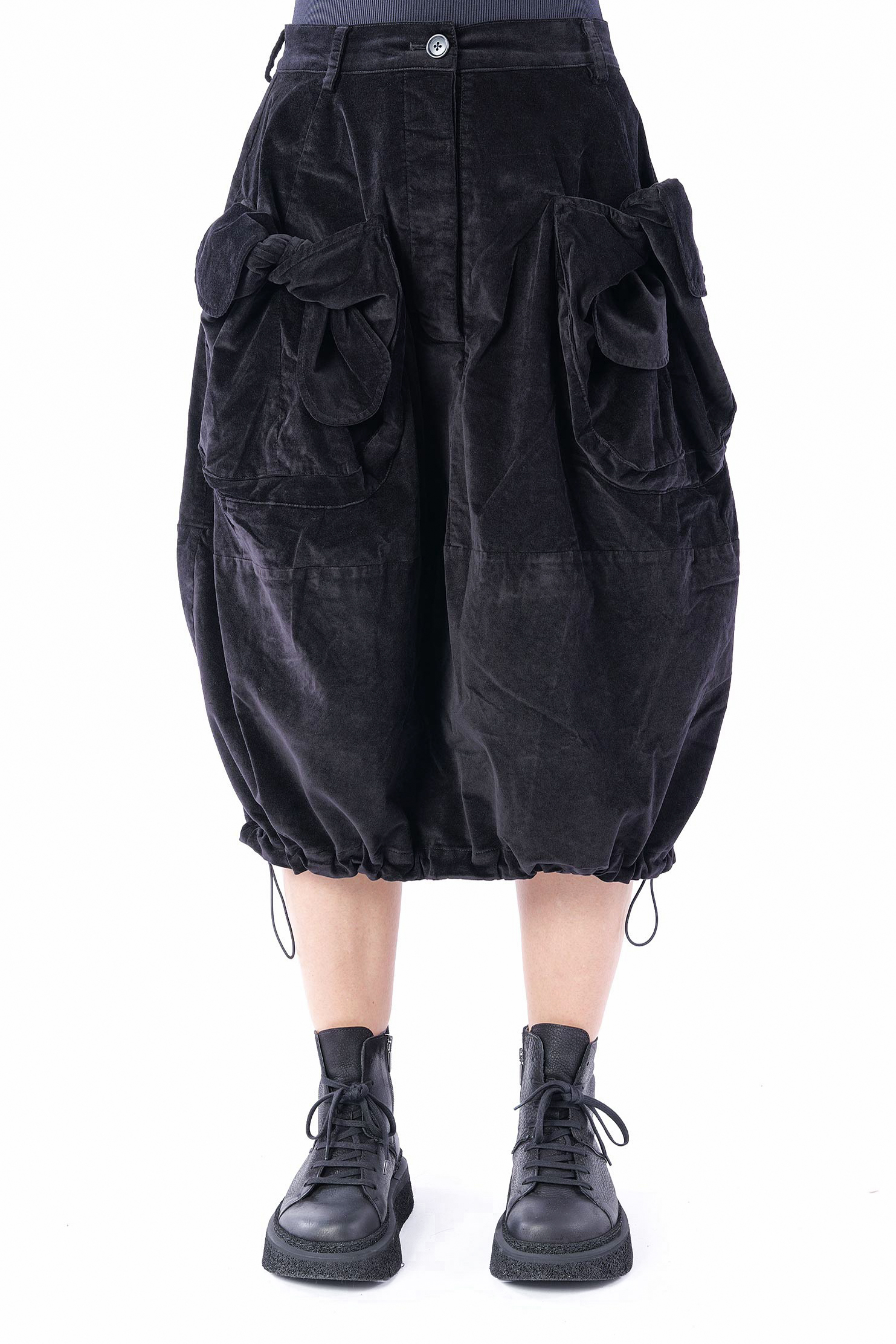 Tulpiger Samtrock - Schwarz - 2253230306