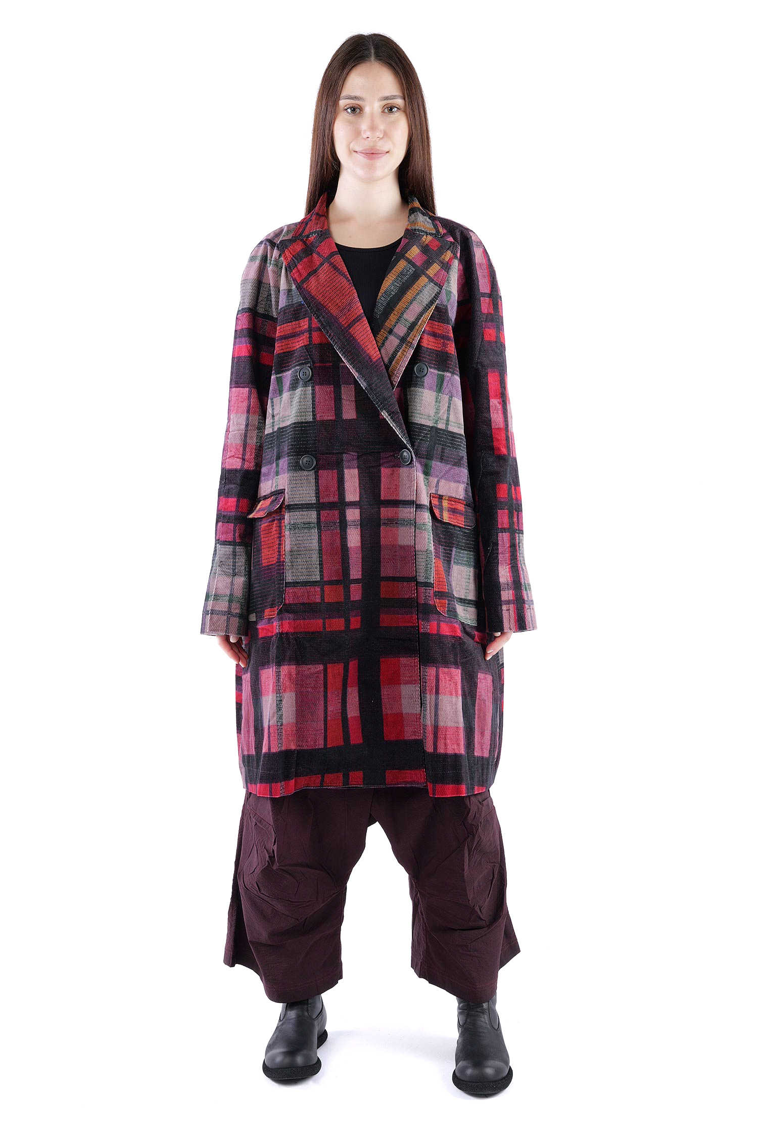 Babycord coat - Check multicolor - 2263231202