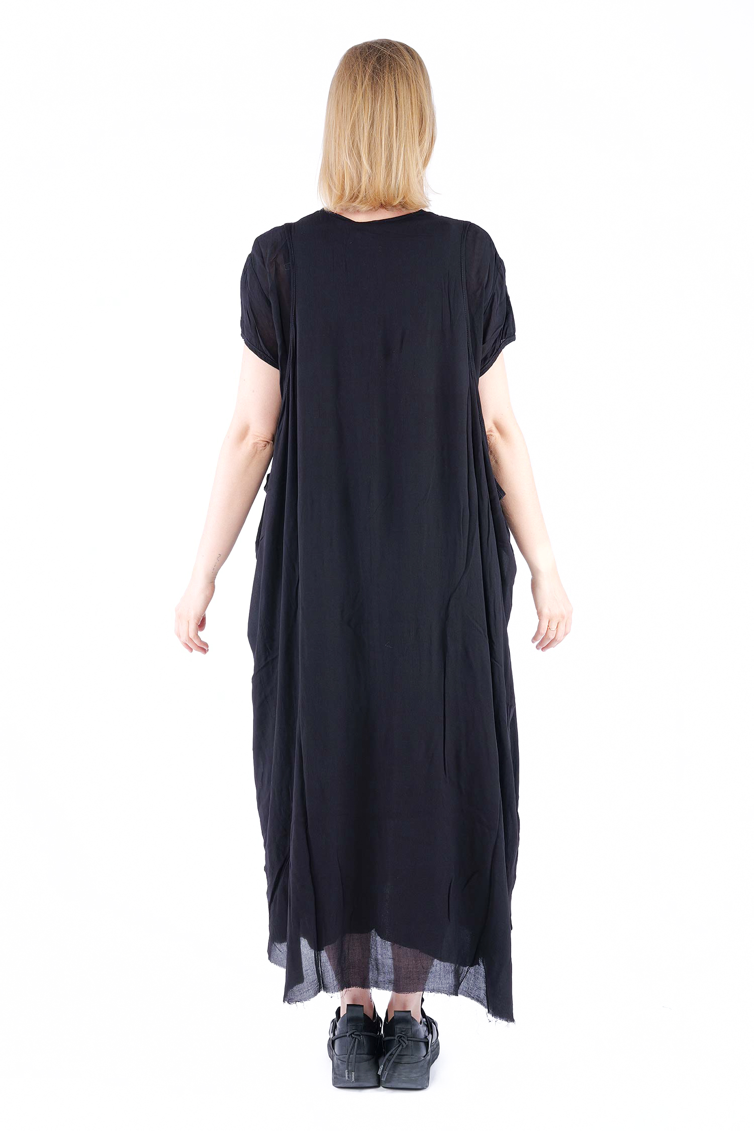 Doppellagiges Kleid - Schwarz - Foamina