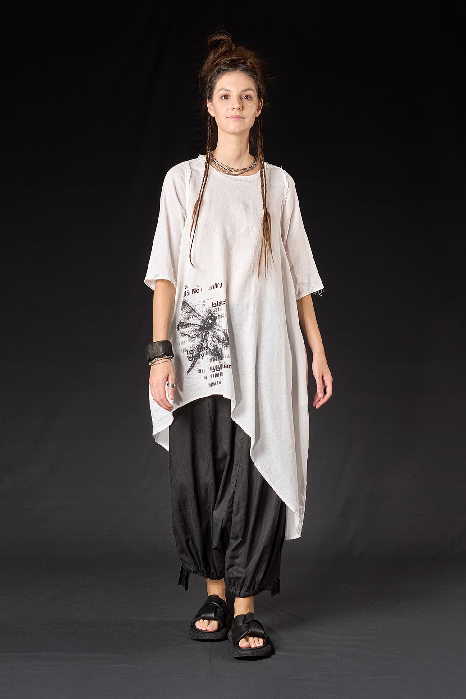 Tunika mit Print - Weiß - Vashka