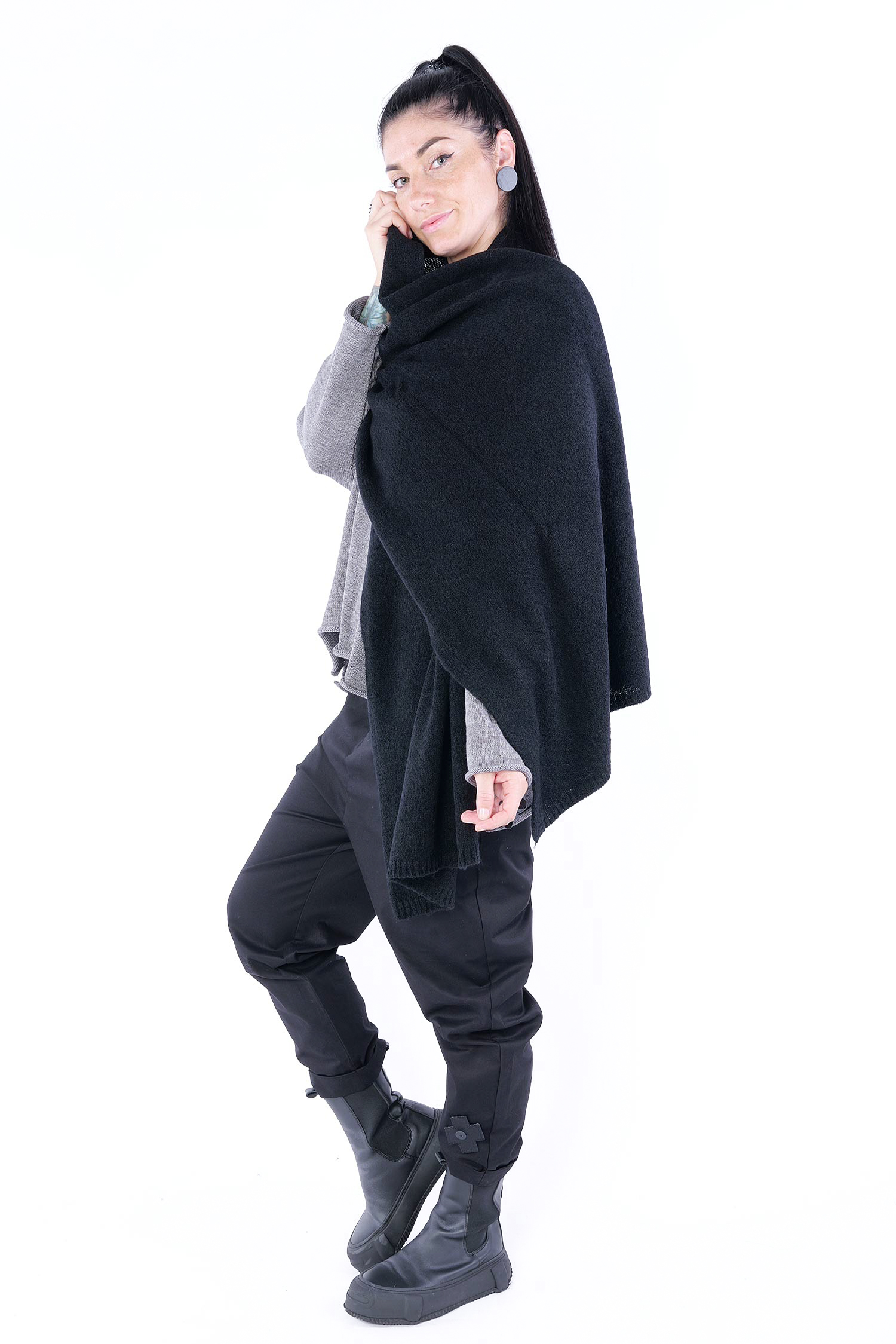 Strickschal - Schwarz - 2253317705