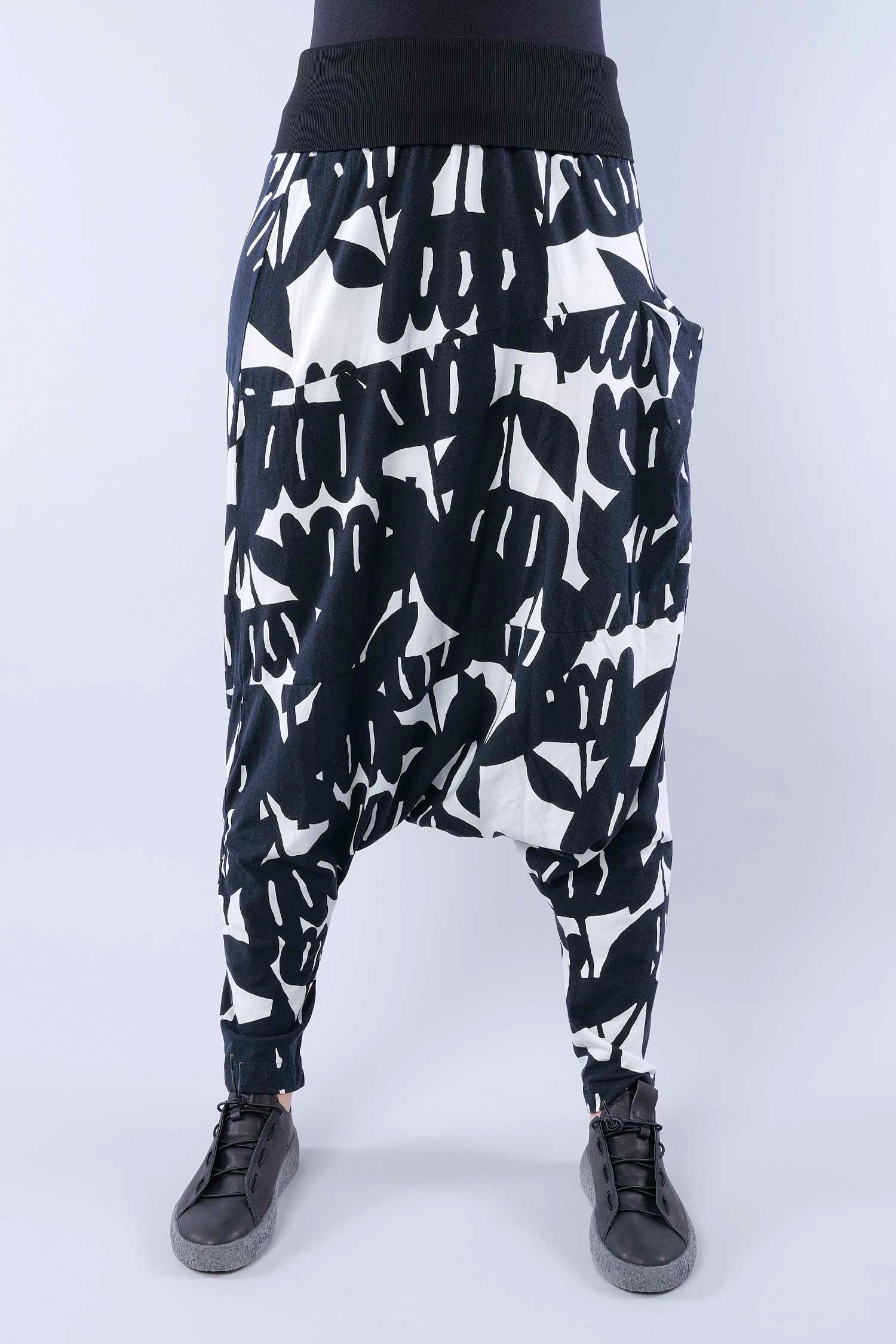 Jersey Haremshose - Black print - 1263470112