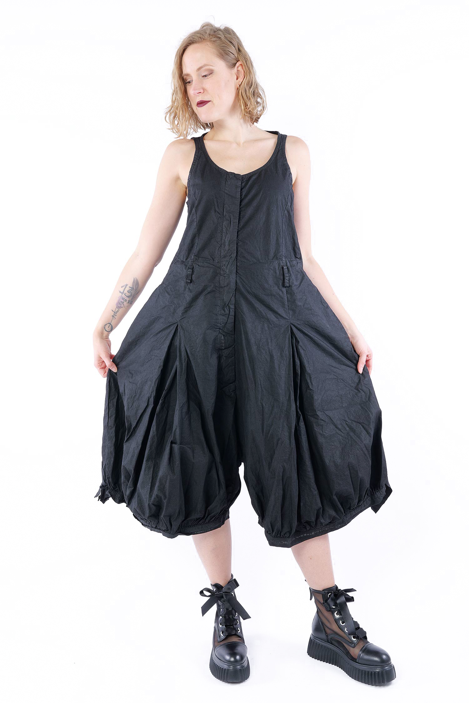 Wide-leg jumpsuit - Black gloss - 1262261319