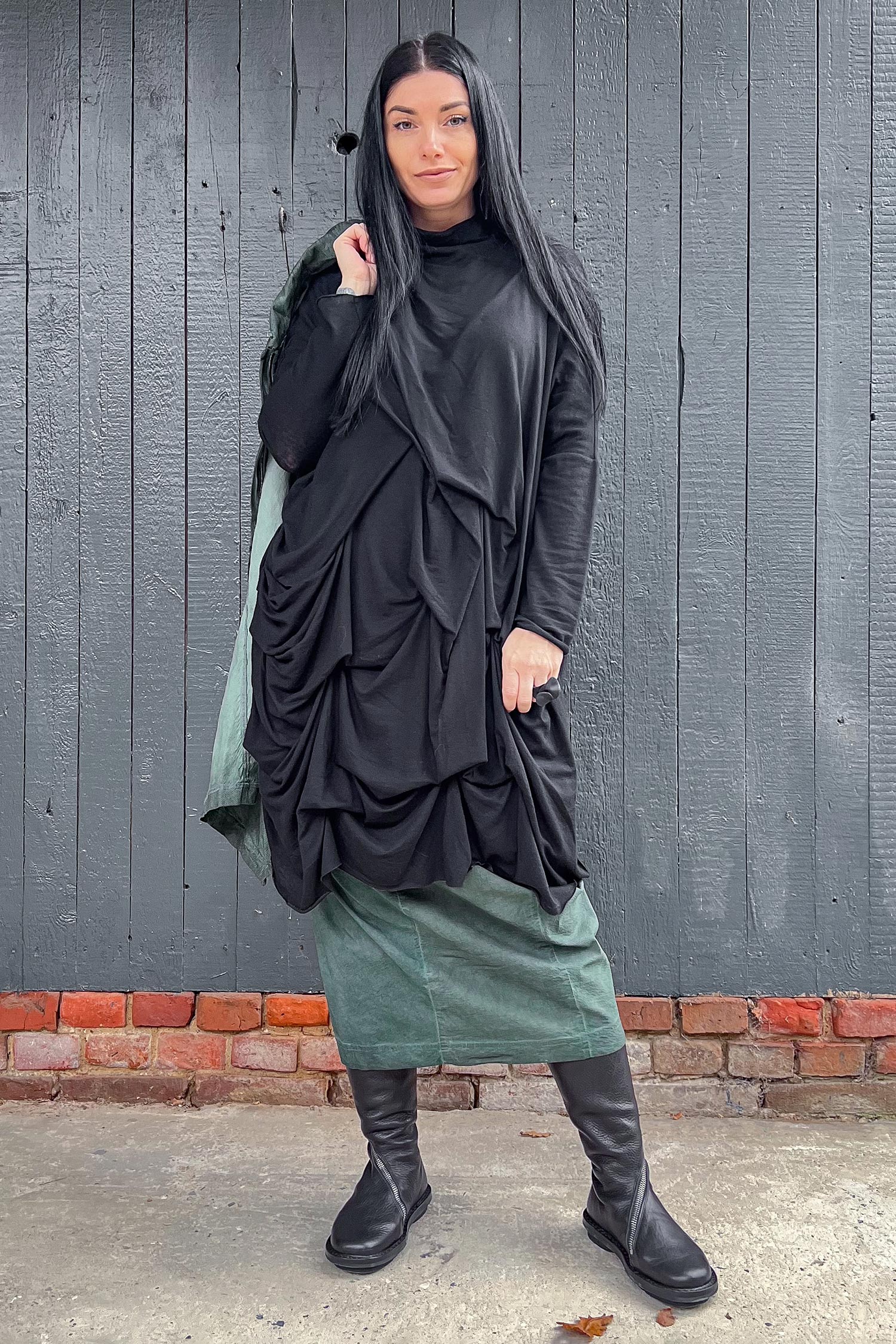 Feinstrick Tunika - Schwarz - I26.3889