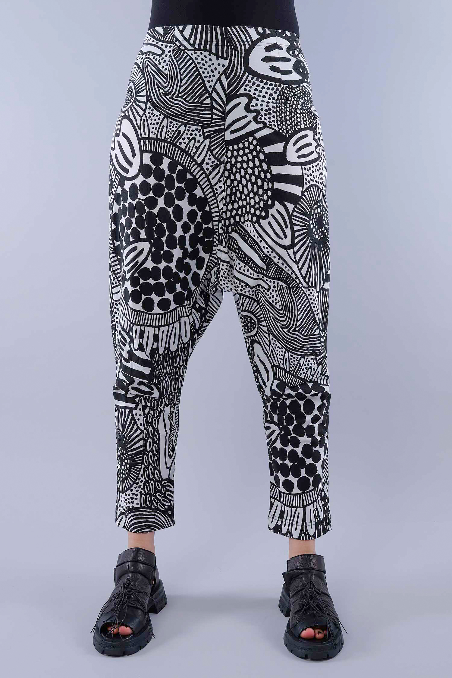 Stretch pants - Black print - 1263440101