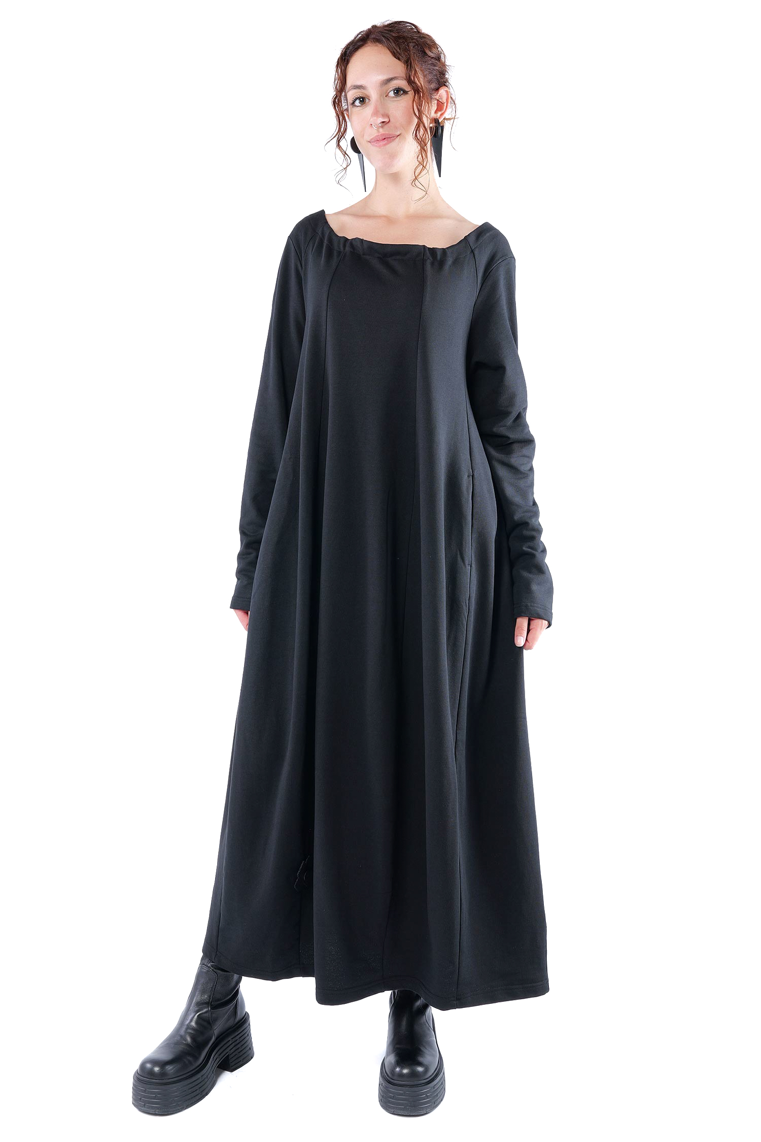 Tulpiges Sweatkleid - Schwarz - 1161