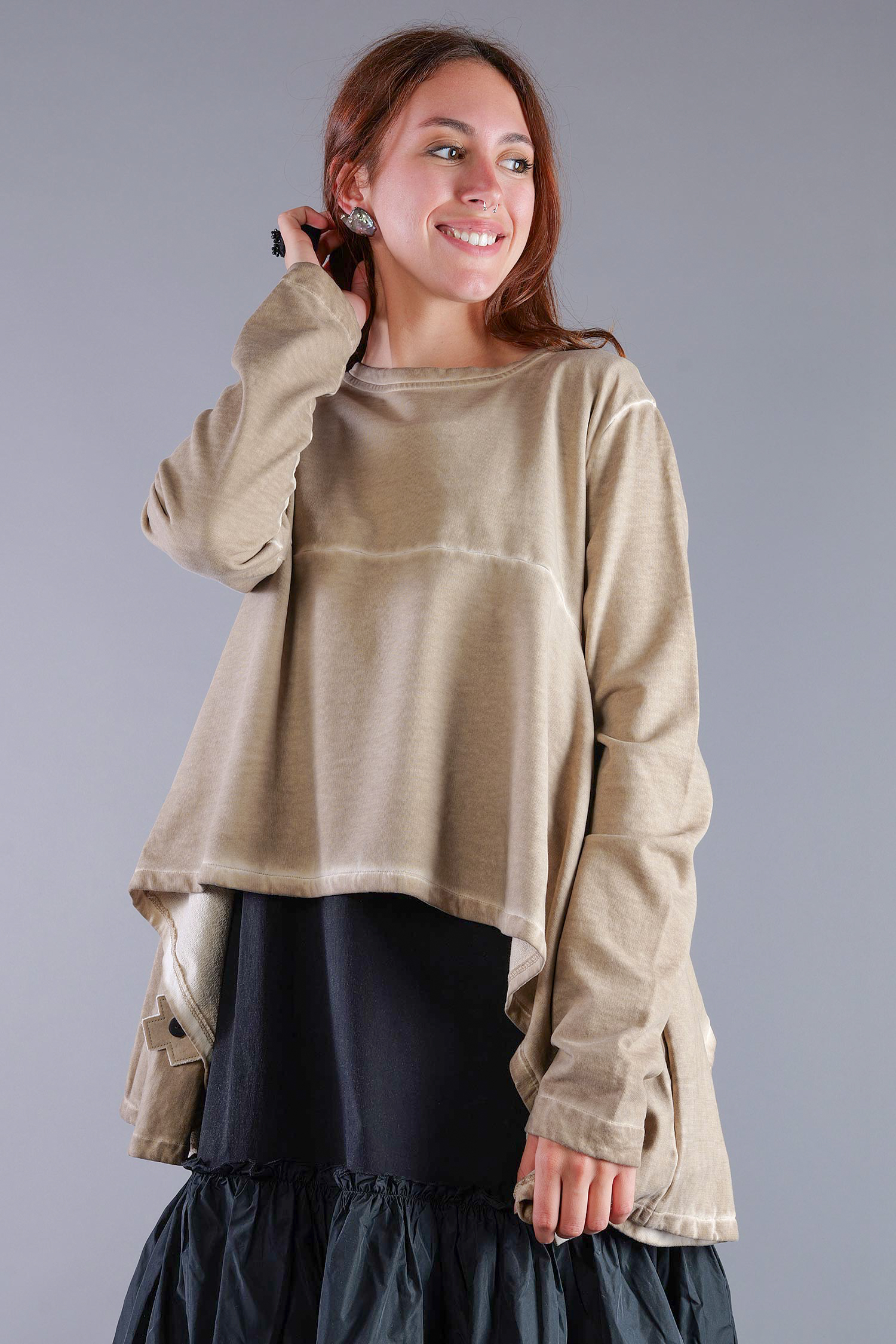 Asymmetrischer Sweatpullover - Desert - 2135