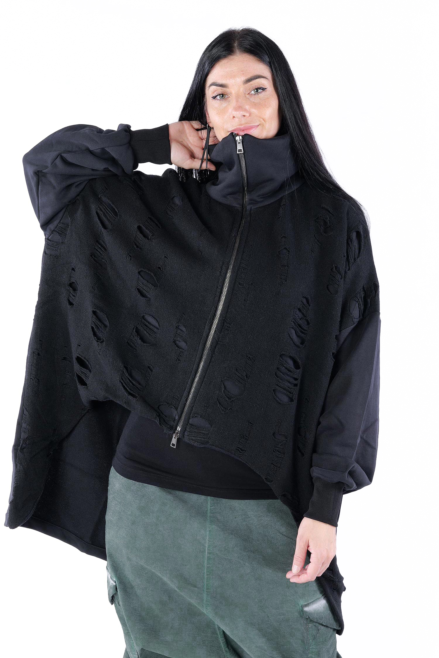 Oversize Jacke - Schwarz - W5202