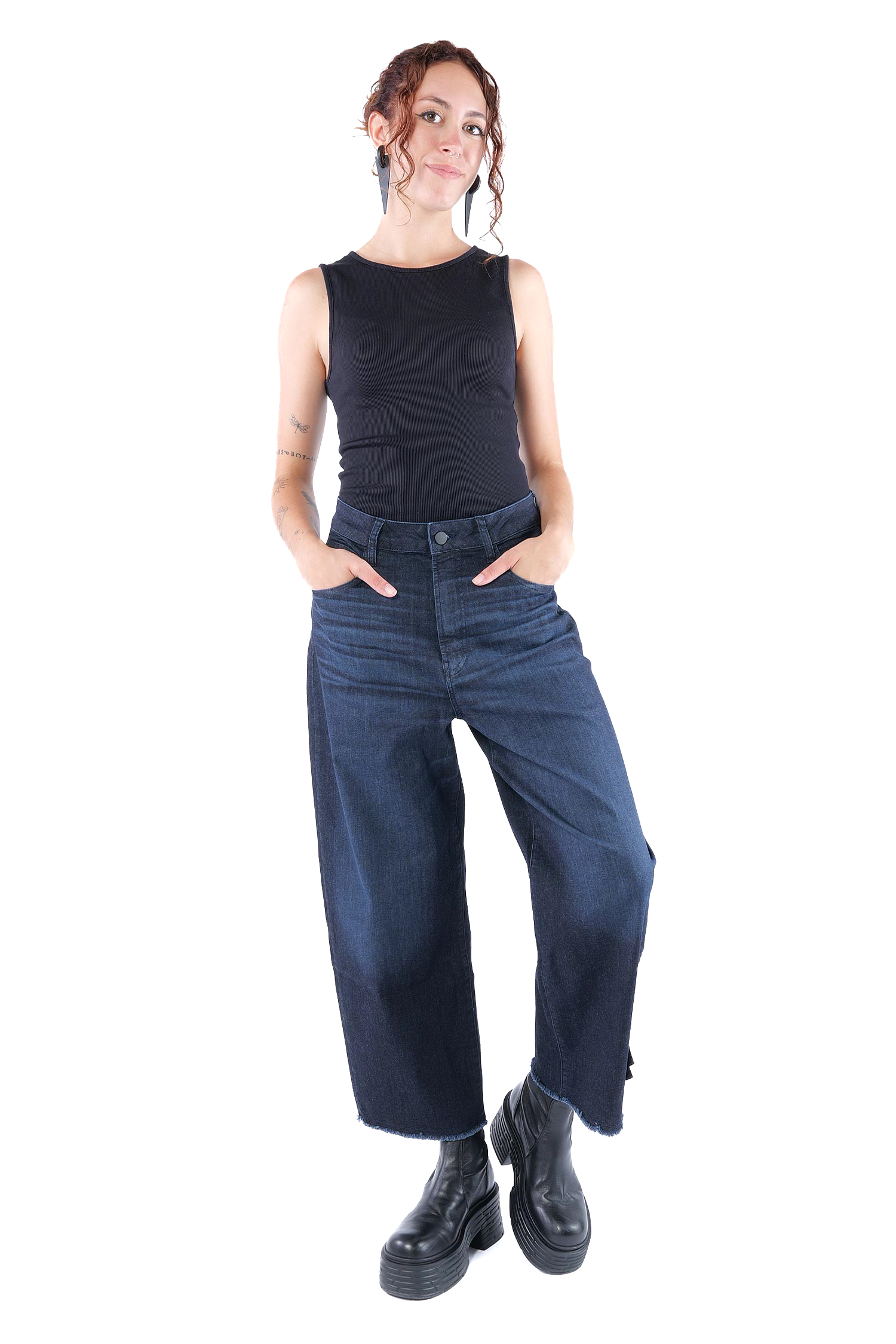 Weite Jeanshose - Darkblue - 10019