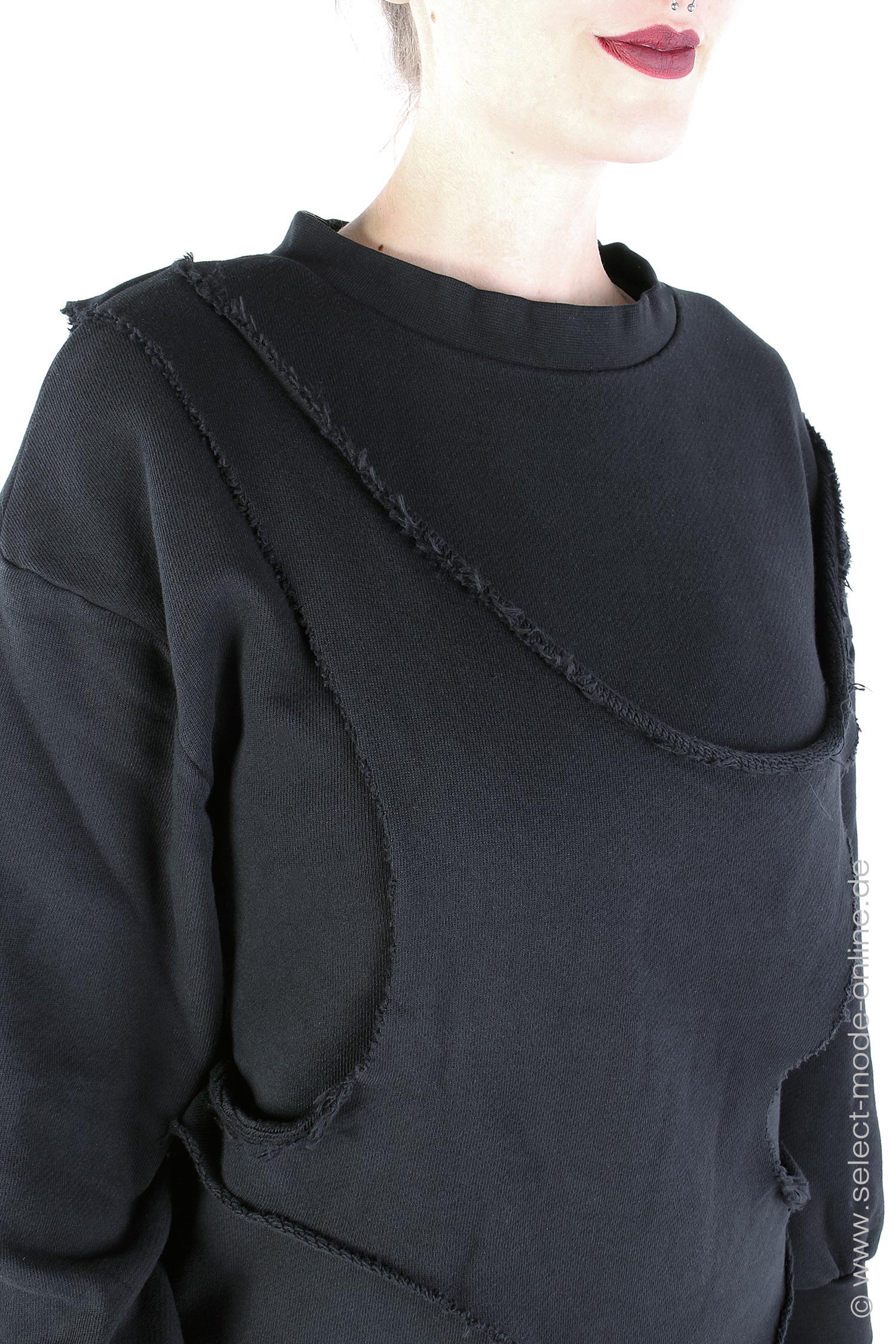 Sort Pullover Sort Aarhus Long sweat pullover - Black - SA2101 I select mode online