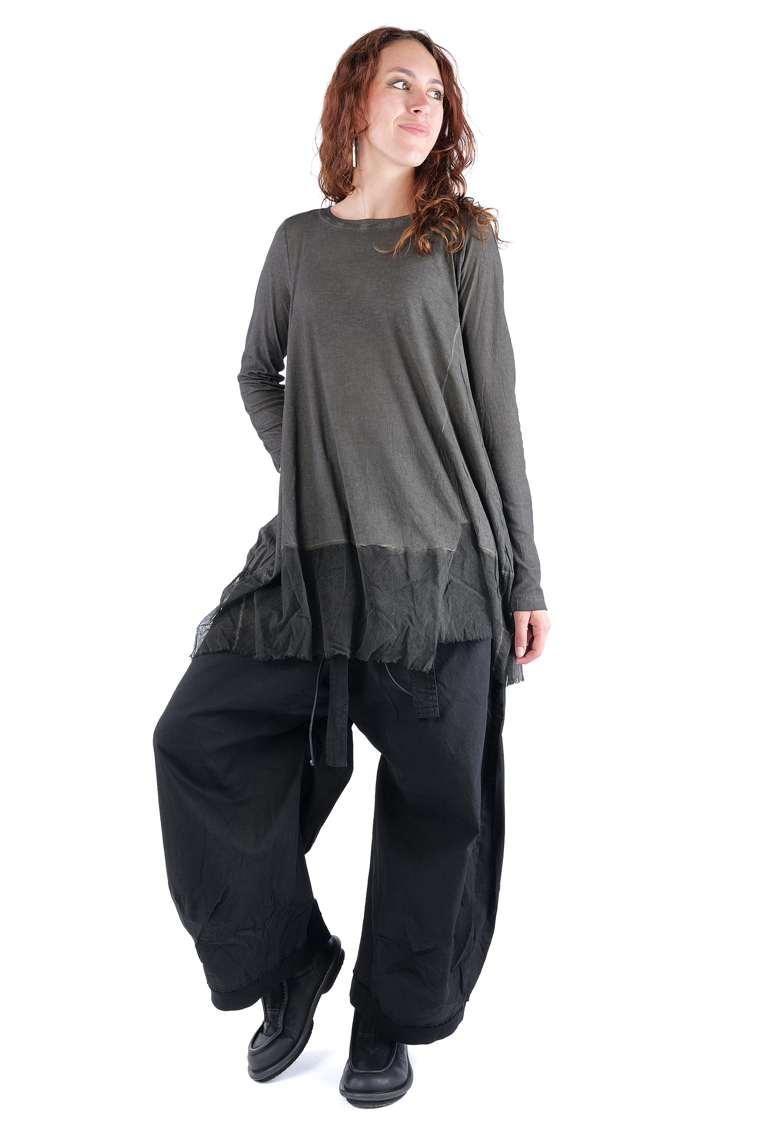 Rippjersey Tunika - Black cloud - 2262340904