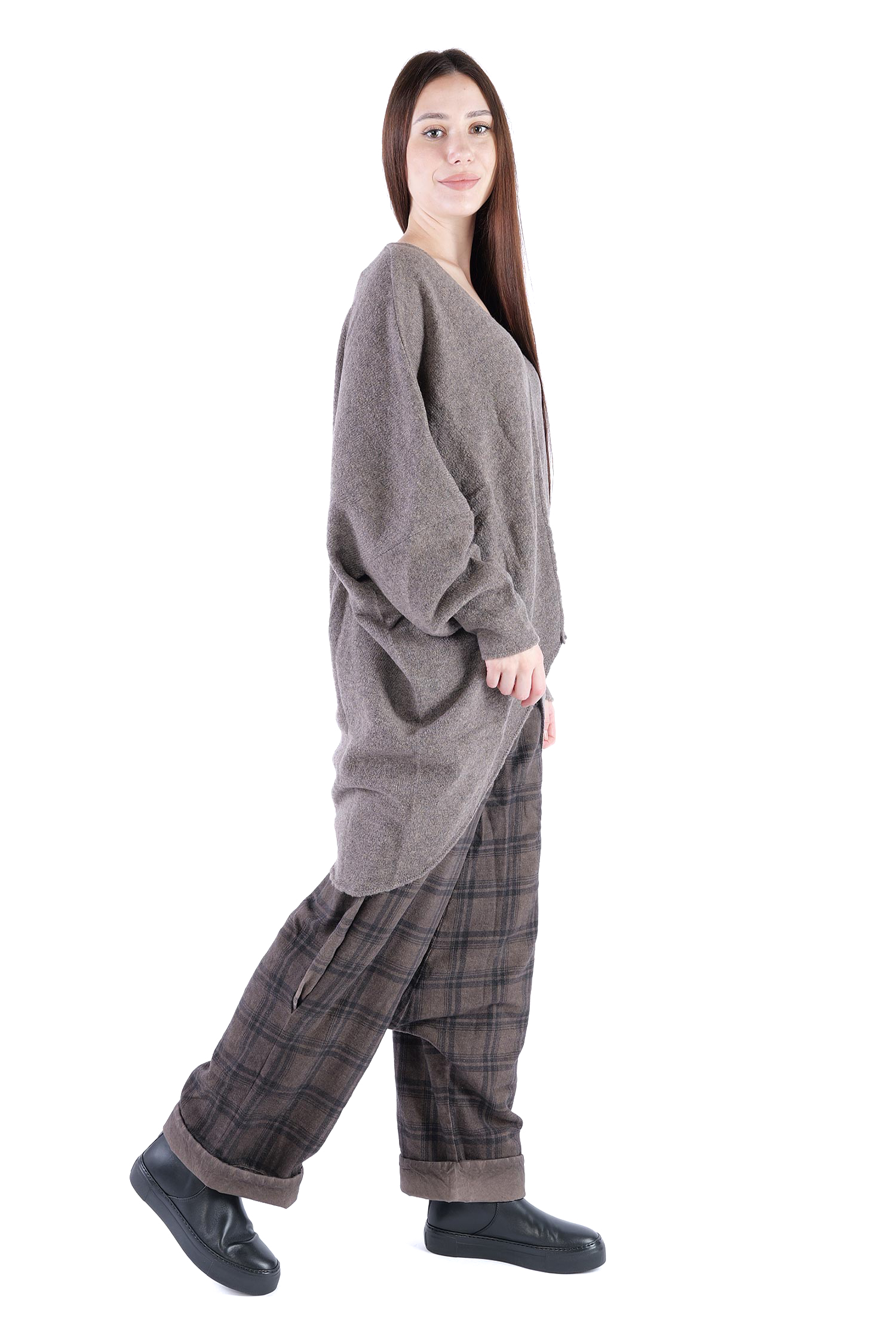 Feinstrick Pullover - Faded brown - Jojo