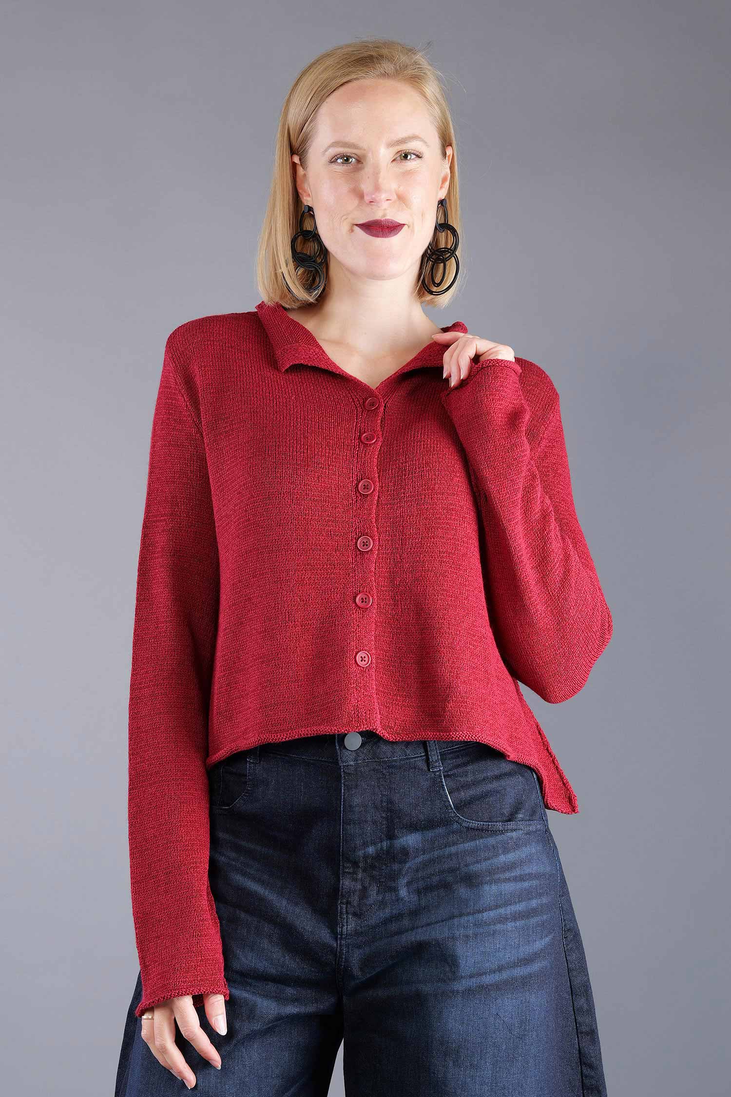 Short knitted jacket - Lava - 2263727111