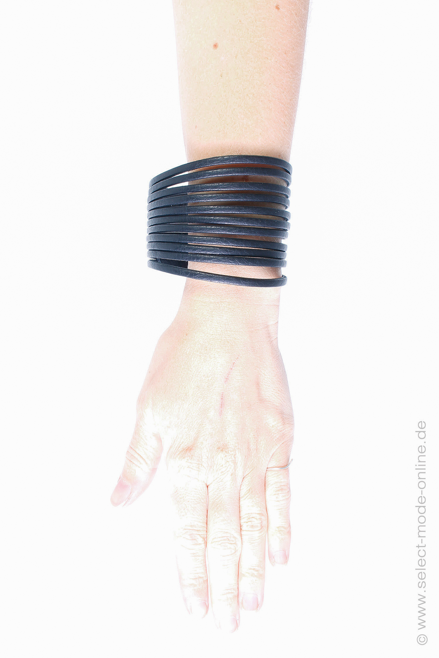 Leather Bracelet - black - M