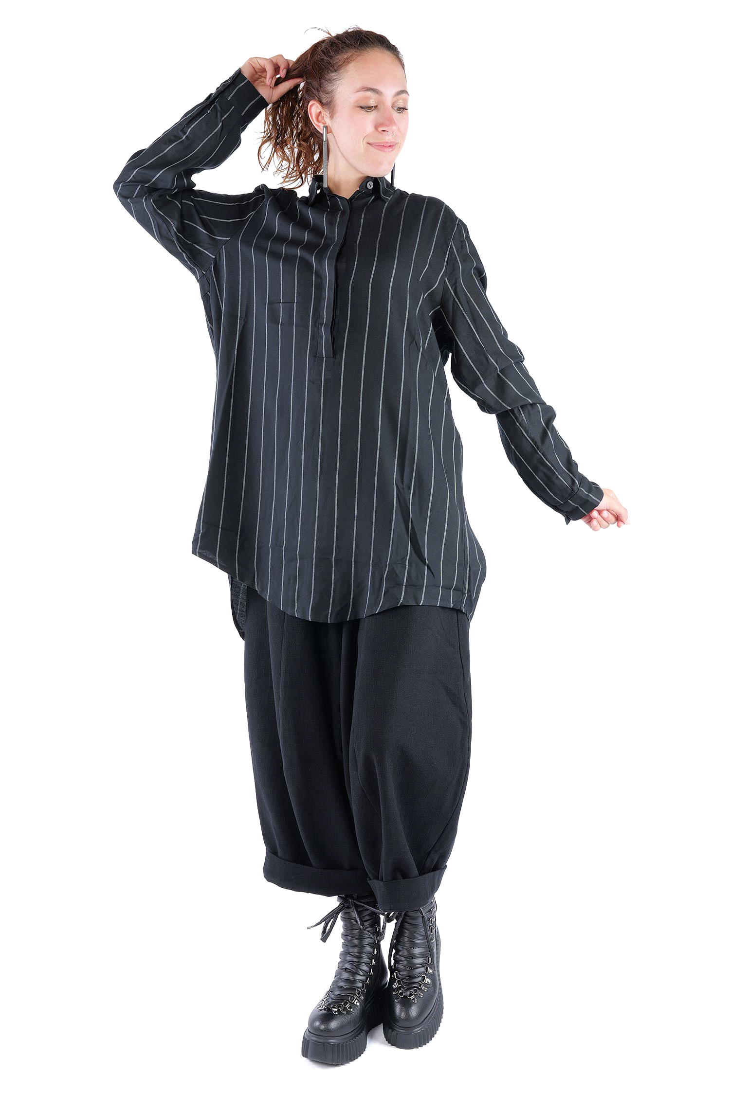 Polokragen Pullover - Black stripe - Aligato