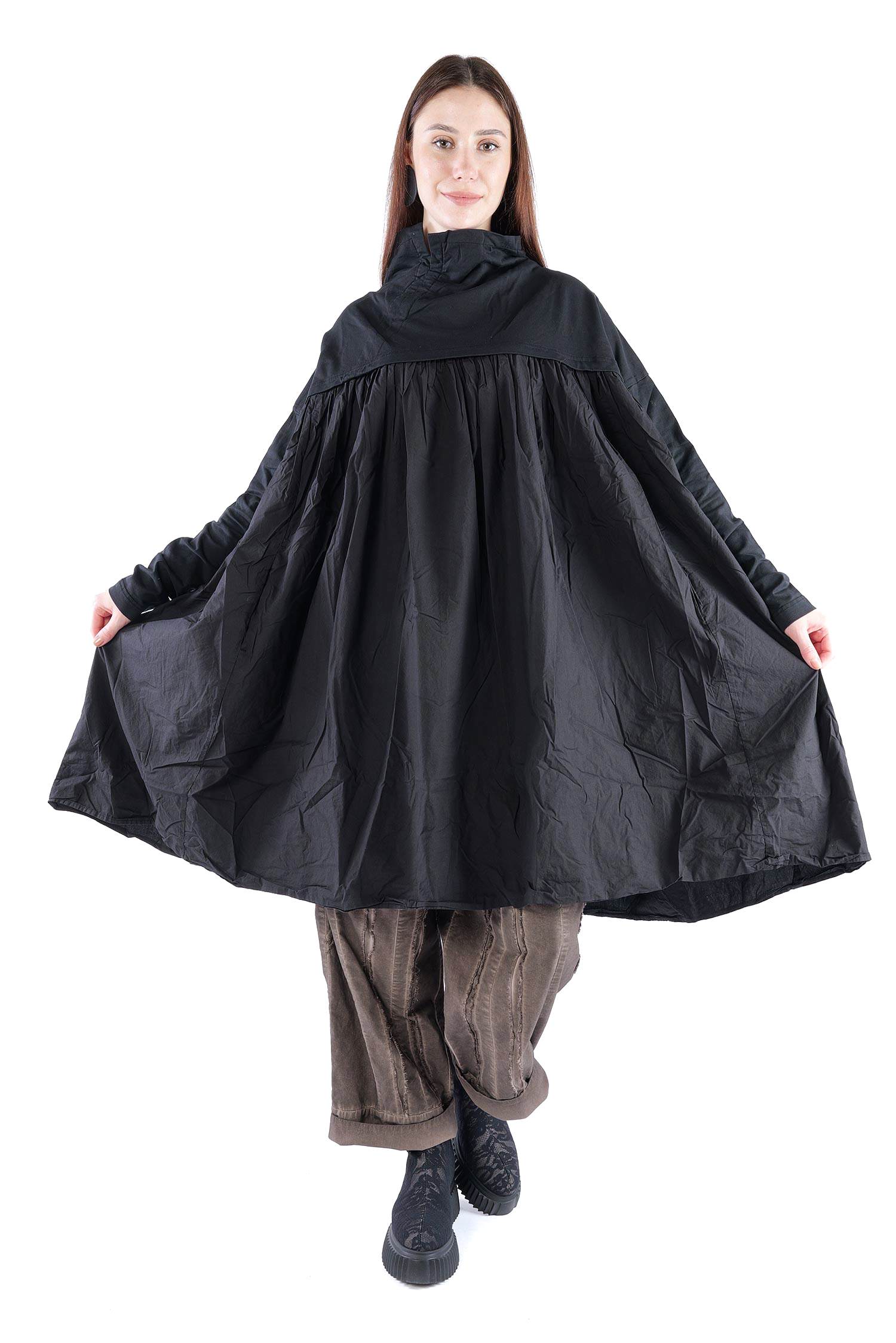 Gerüschte Tunika - Schwarz - 2262280906