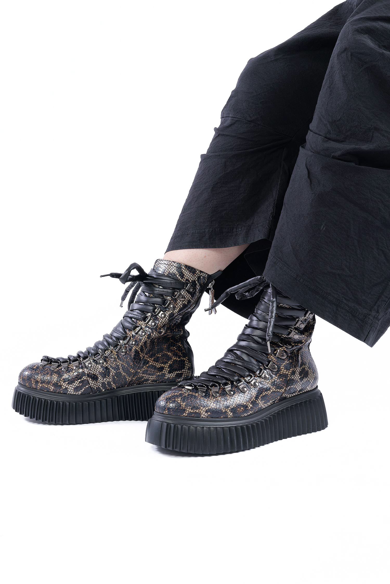 Schnür-Boots - Leo / Taupe-Nero - Dromo