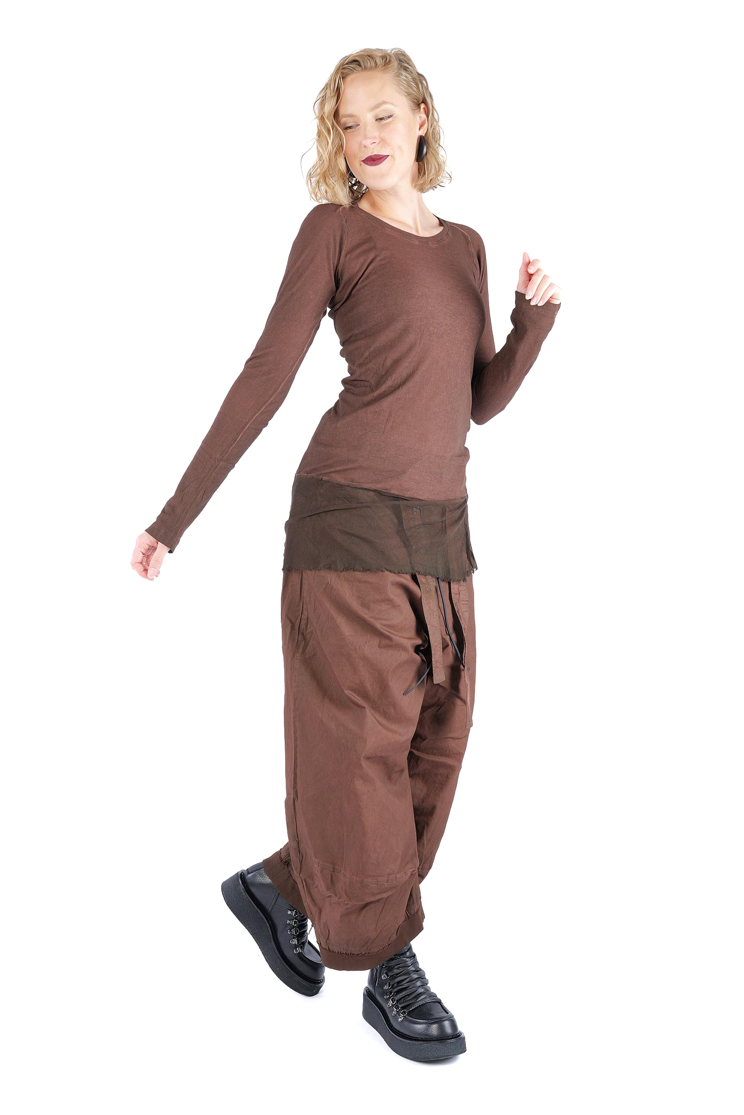 Longsleeve mit Tüll - Henna cloud - 2262340503