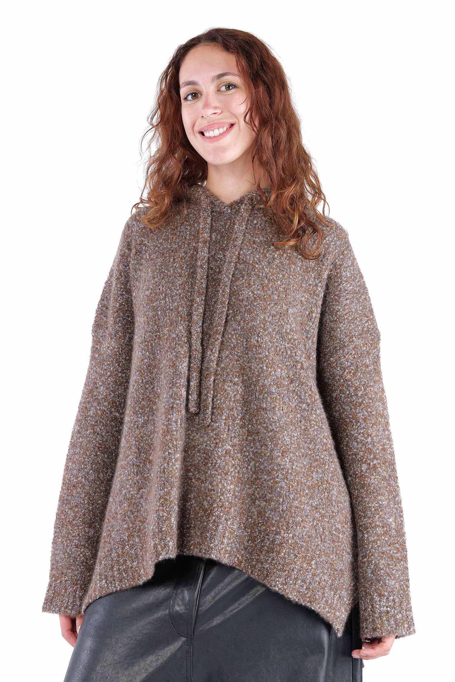 Bouclé Hoodie - Raven - 26146