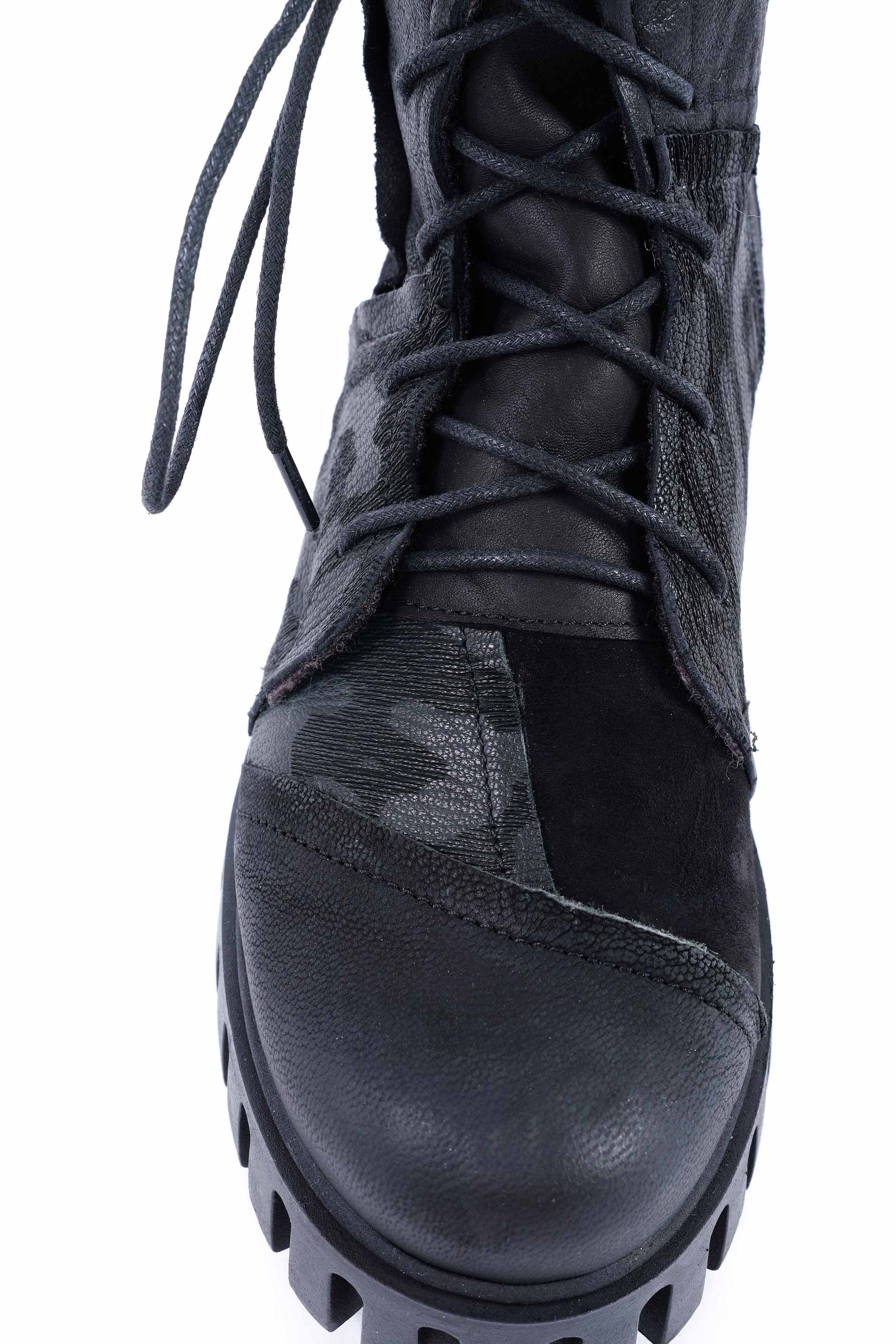 Patchwork Boots - Schwarz - Anastasia