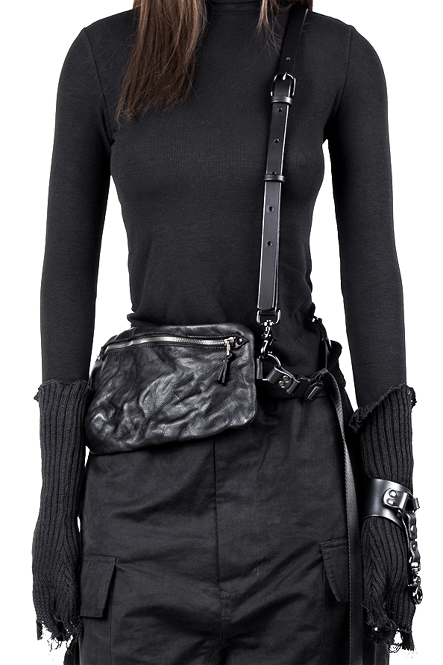 Leather shoulder bag - black - Ren