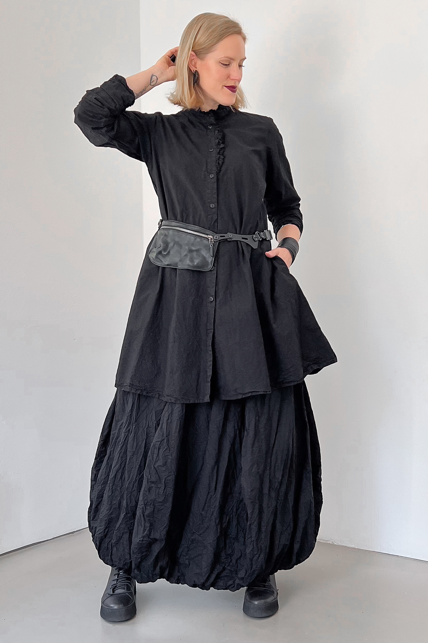 Baumwoll-Bluse - Schwarz - Jewerist