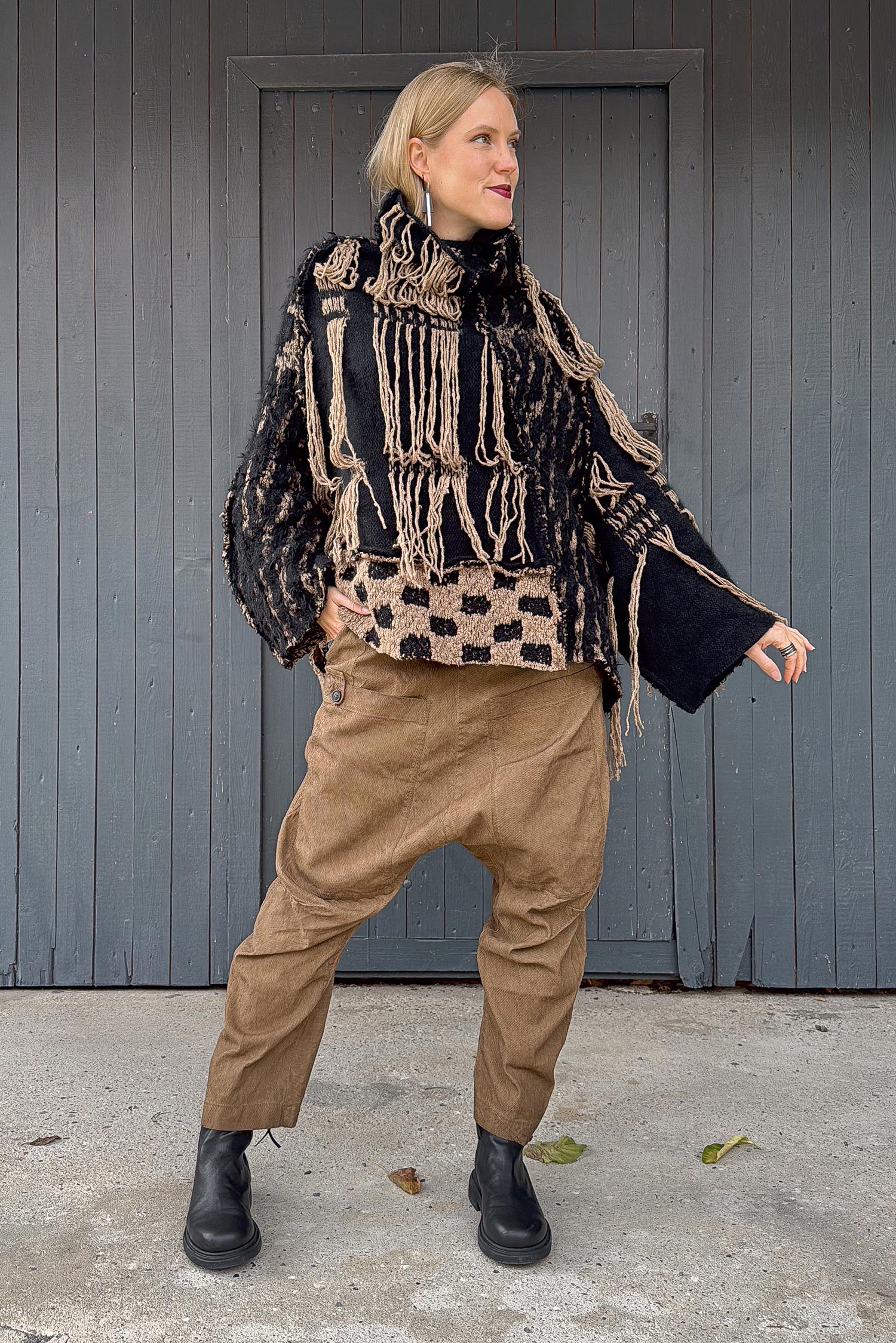 Chunky knit pullover - Dakar/black - 2262640702