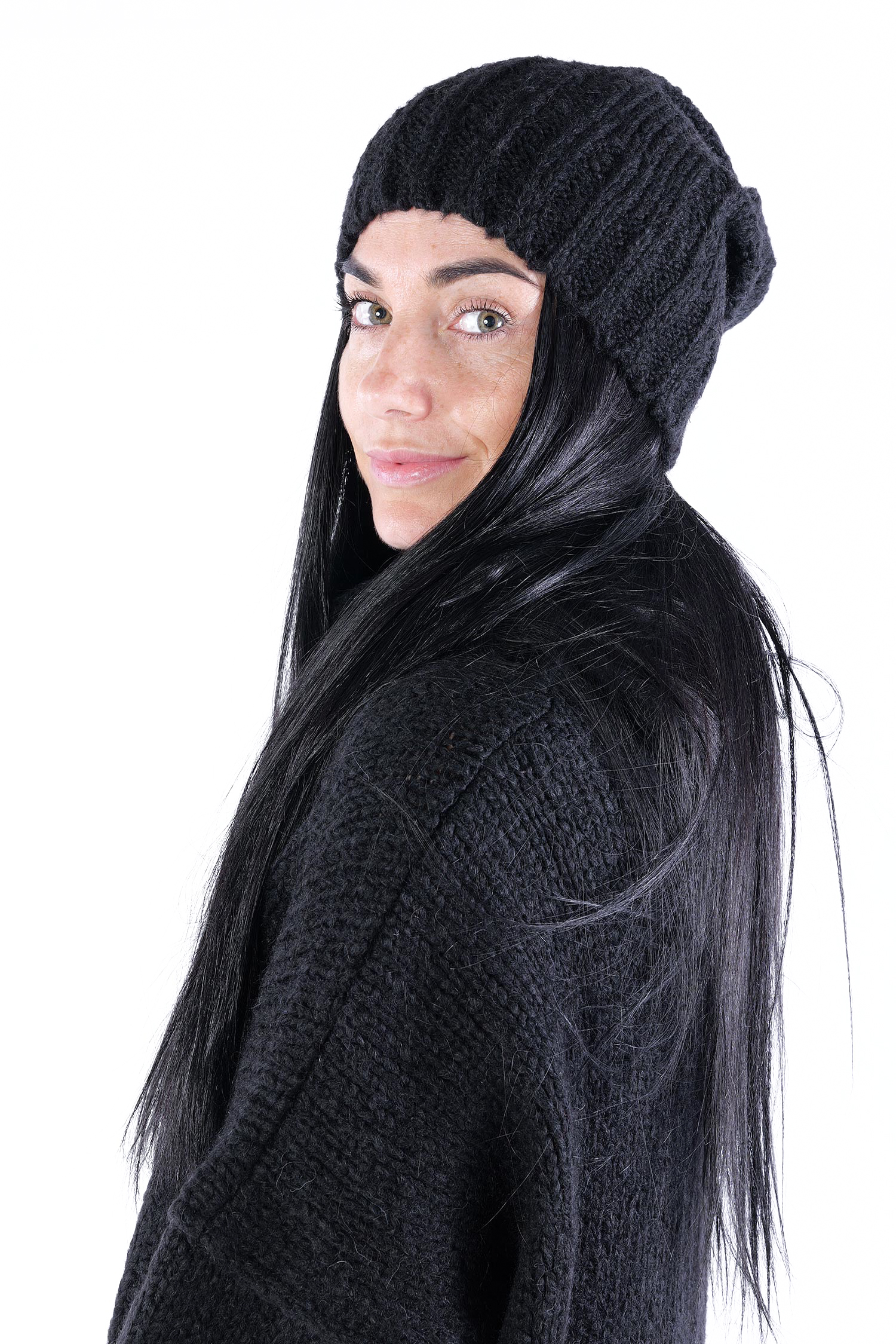 Grobstrickmütze - Schwarz - Fiff