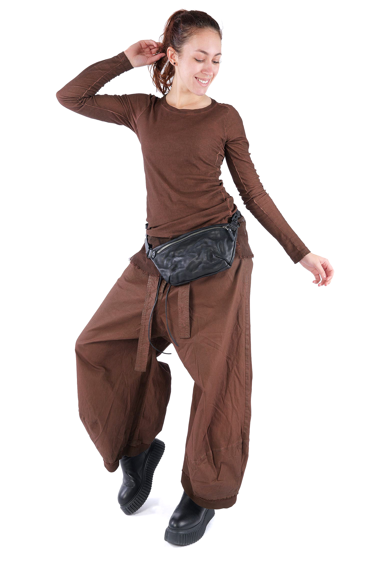 Leder Gürteltasche - schwarz - Amos