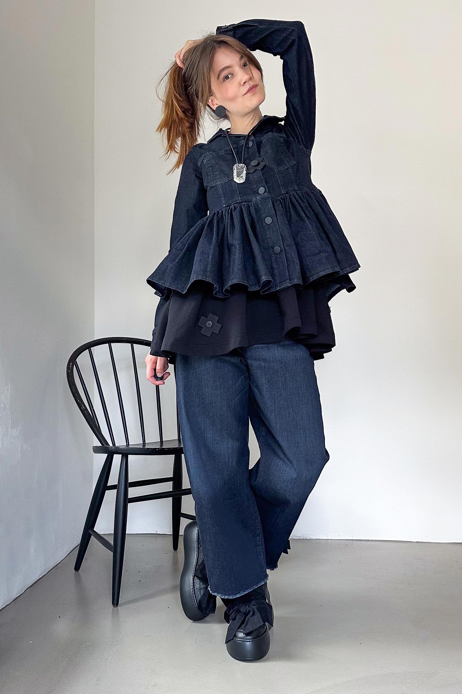 Weite Jeanshose - Darkblue - 10019