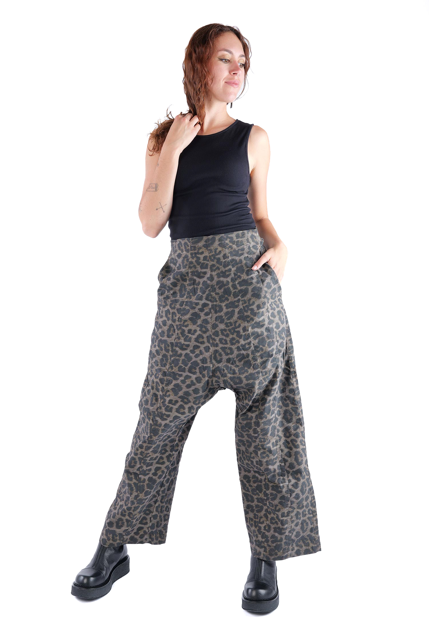 Weite Stretchhose - Leo black cloud - 2261390106