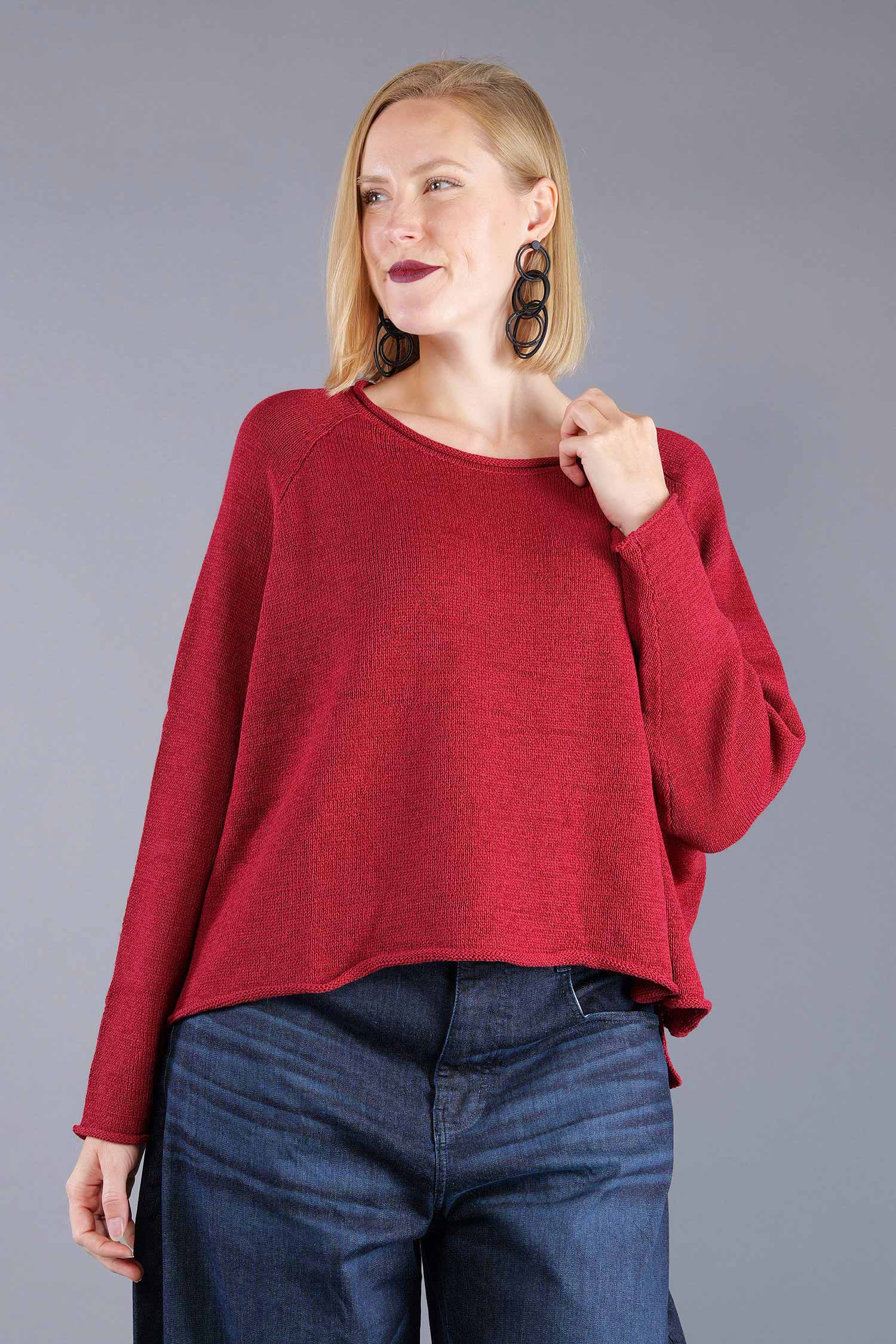 Oversized knitted pullover - Lava - 2263720713