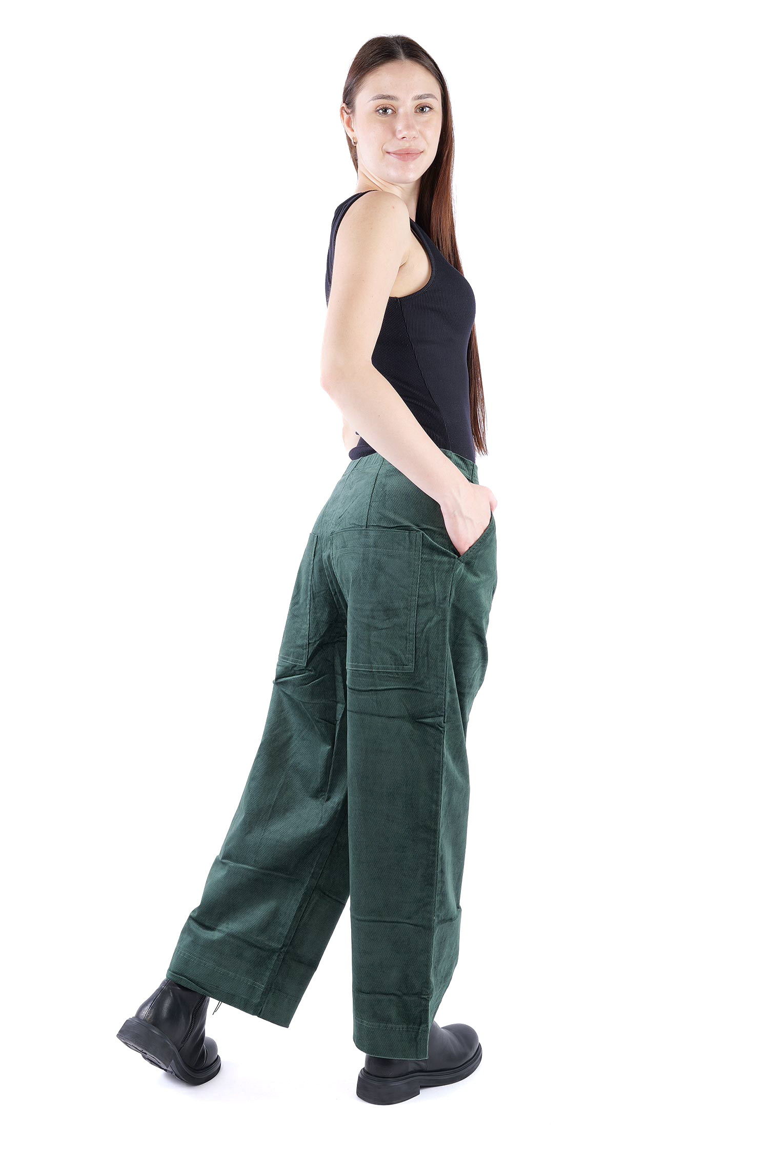 Feincord Culottes - Forest - 2263230113