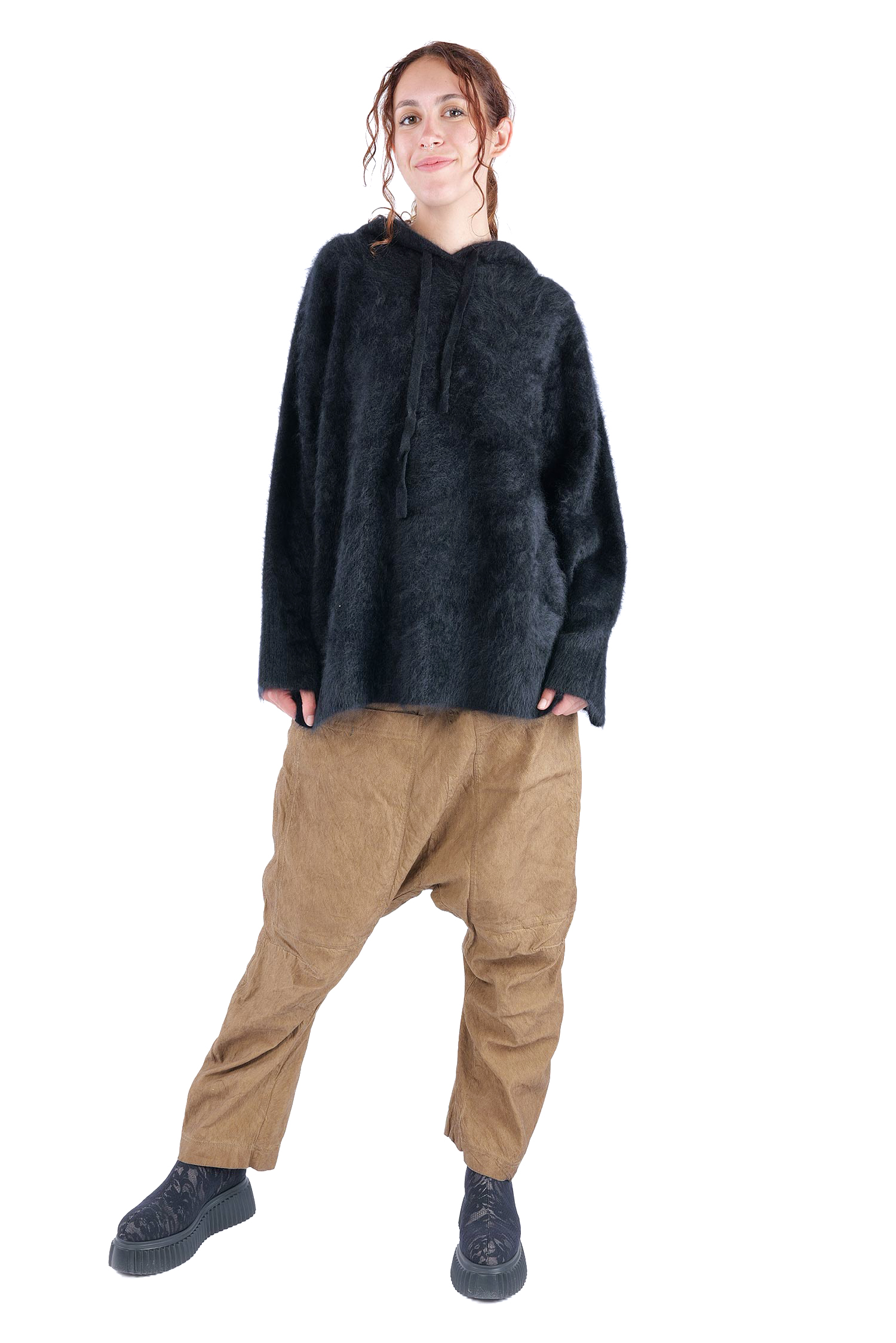 Flauschiger Kaschmir Hoodie - Night - 26132