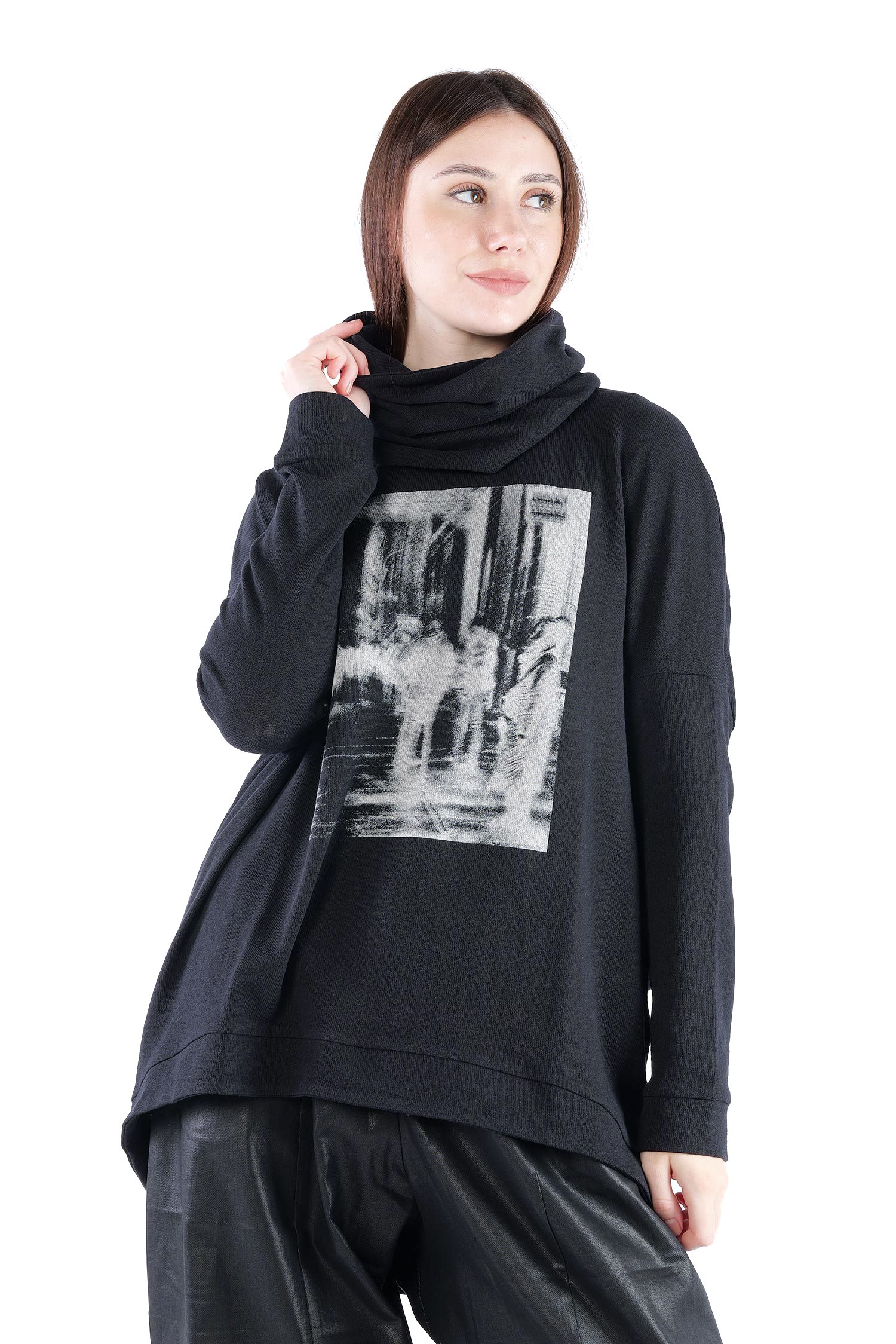 Tunika mit Print - Schwarz - Roof