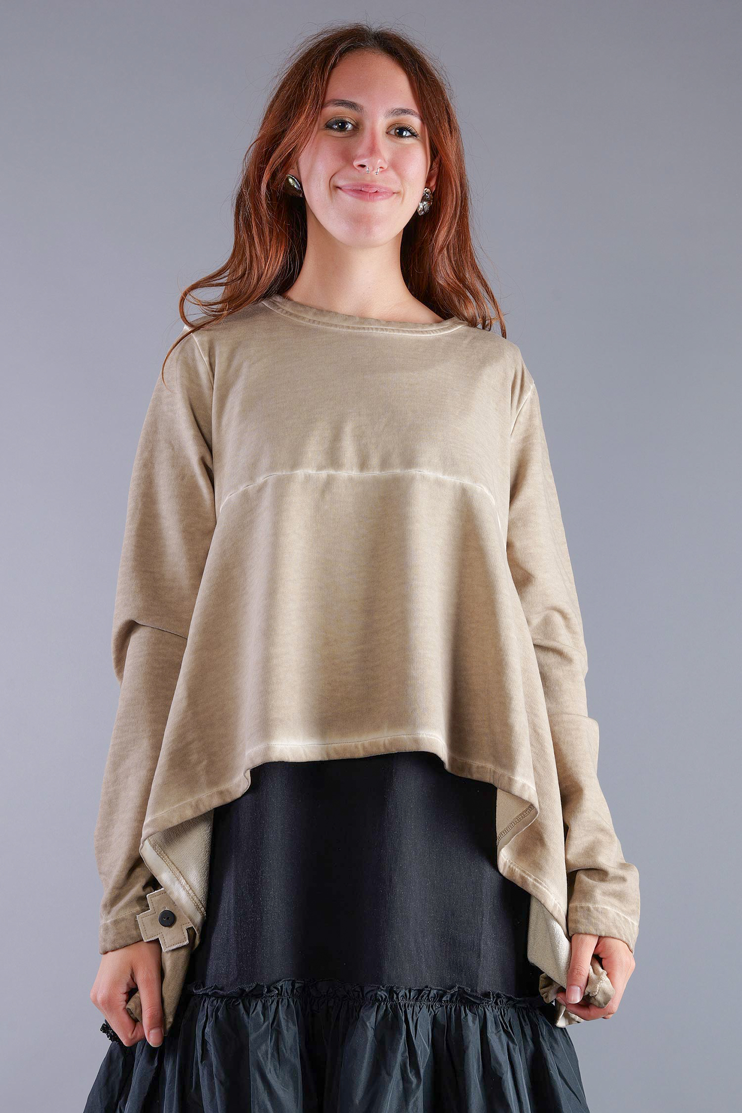 Asymmetrischer Sweatpullover - Desert - 2135