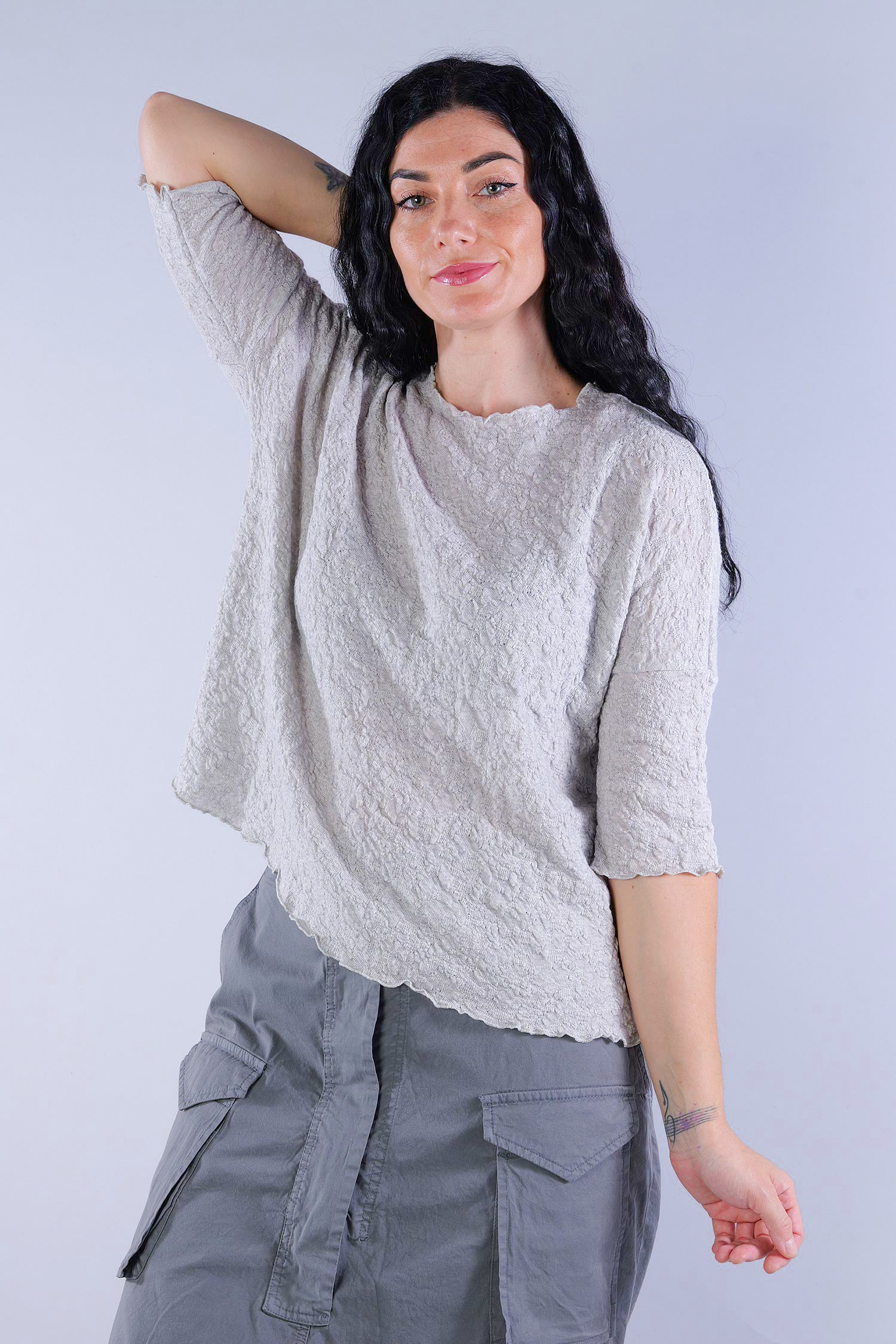 Oversize Pullover - Dawn grey melange - 4506